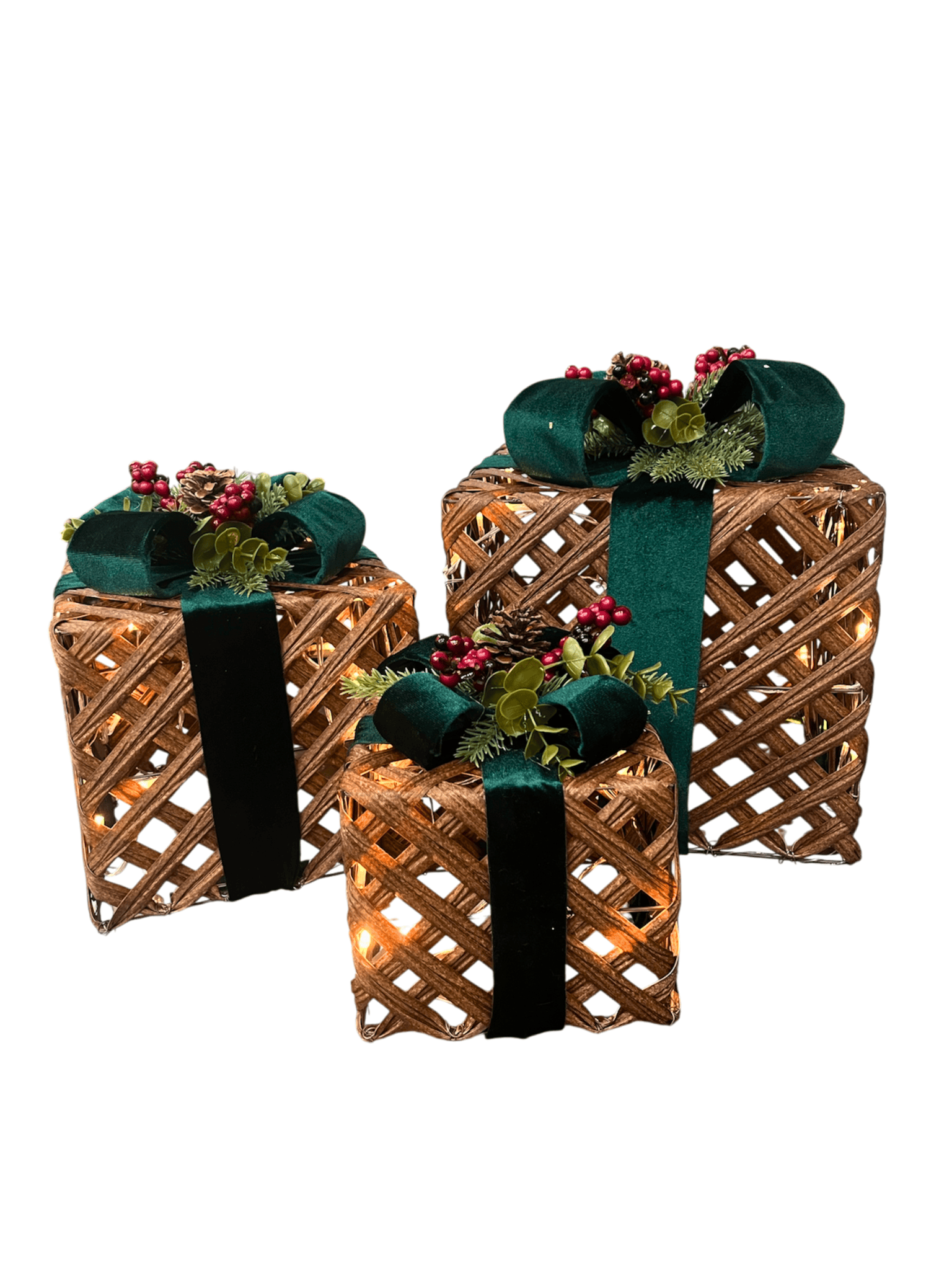 Kit Decorativo de Natal 3 peças com Led-TerraCotta Arte Sacra