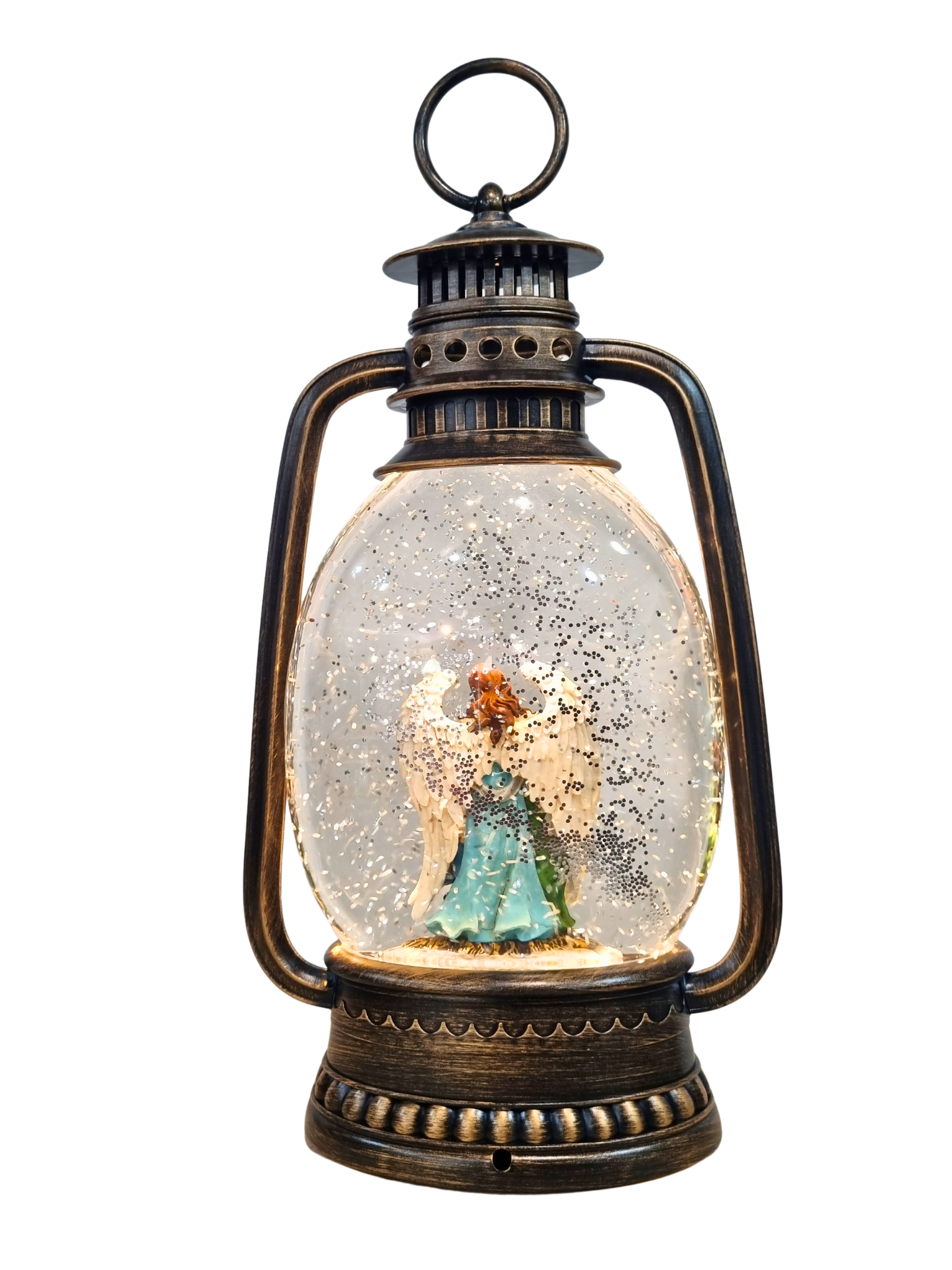 Luminária Sagrada Família com Anjo Azul 32 X 17 cm-TerraCotta Arte Sacra
