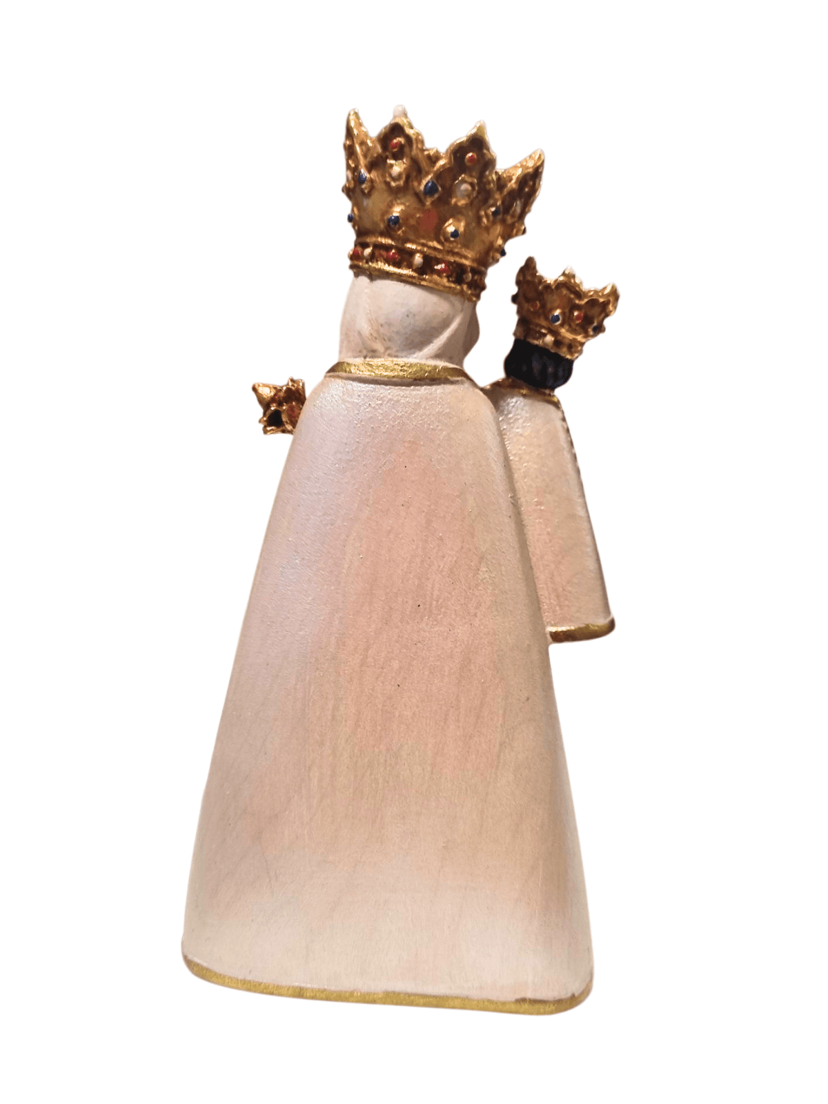 Madonna de Altötting de Madeira Italiana 16 cm Colorida-TerraCotta Arte Sacra