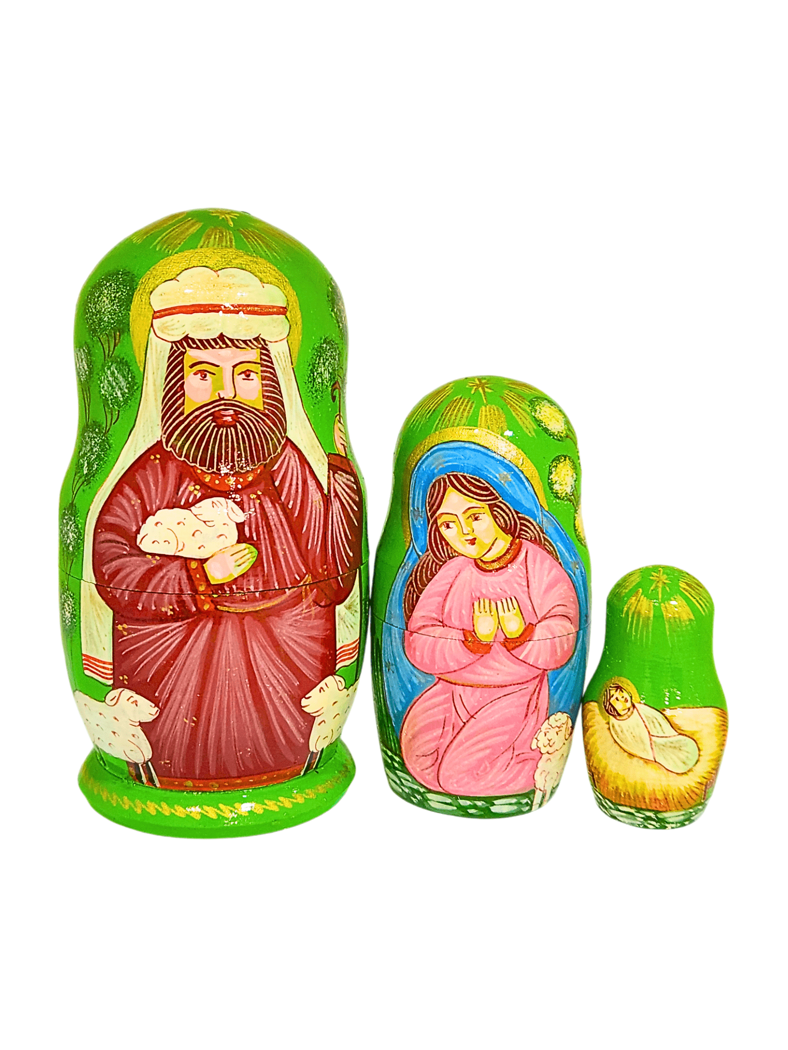 Matrioska Sagrada Família Verde 11 x 6 cm-TerraCotta Arte Sacra