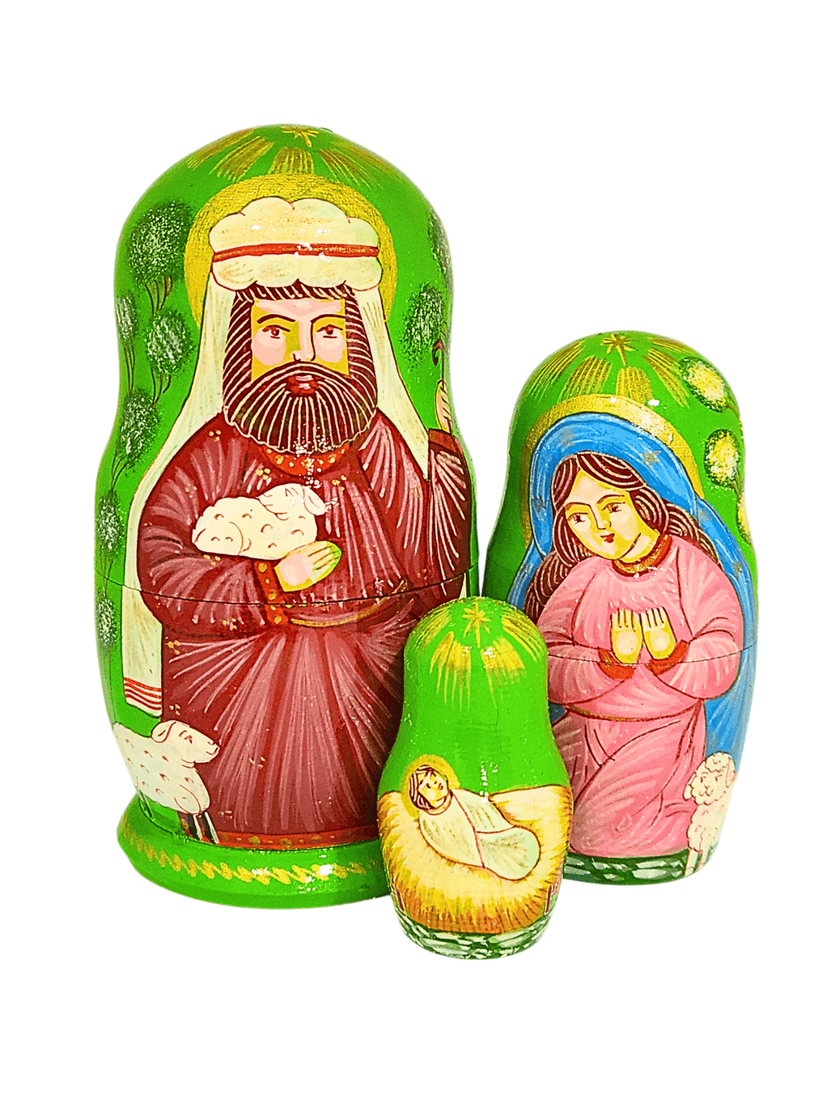 Matrioska Sagrada Família Verde 11 x 6 cm-TerraCotta Arte Sacra