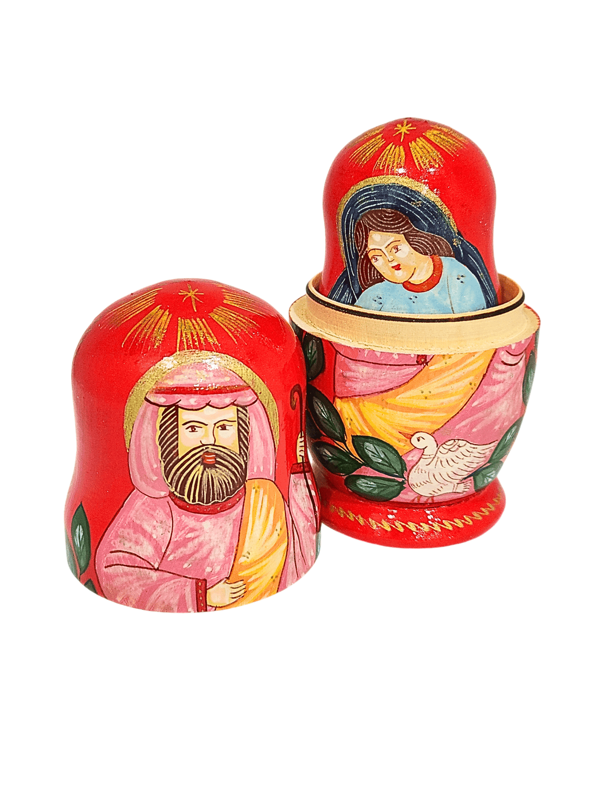 Matrioska Sagrada Família Vermelho 11 x 6 cm-TerraCotta Arte Sacra