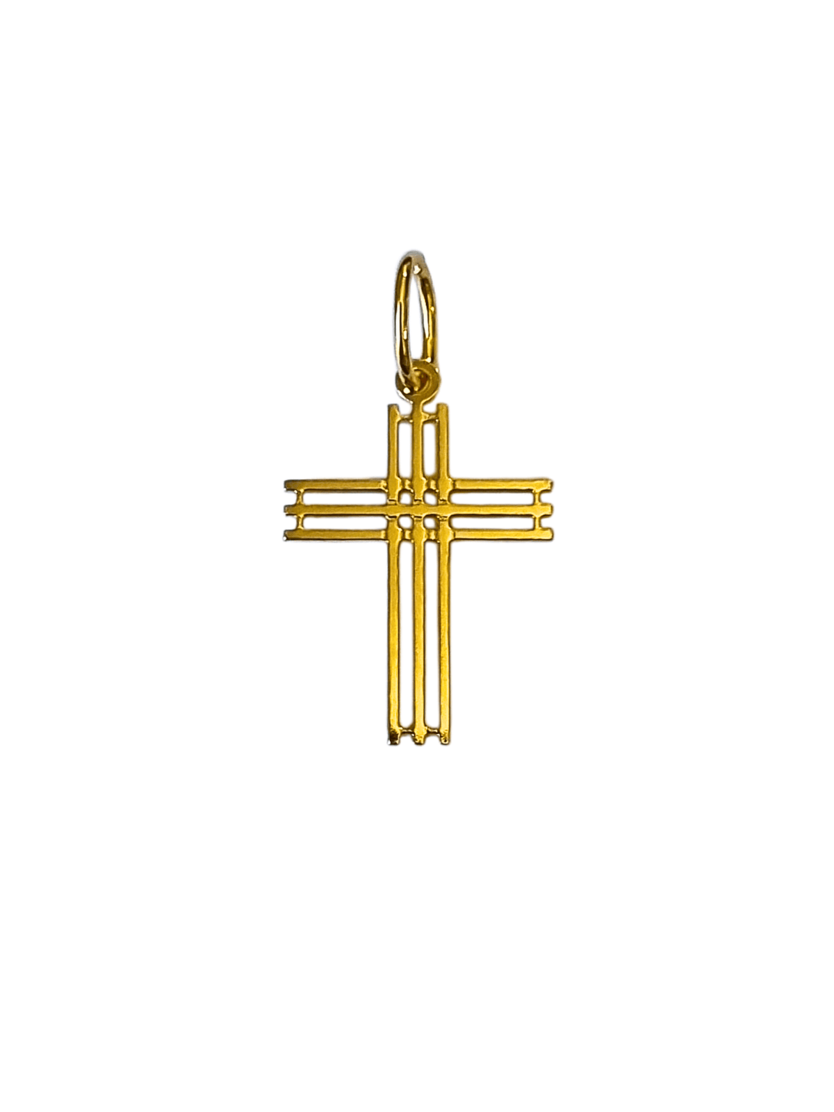 Medalha Cruz Vazada em Prata de Lei 925 e Banho de Ouro 18K-TerraCotta Arte Sacra