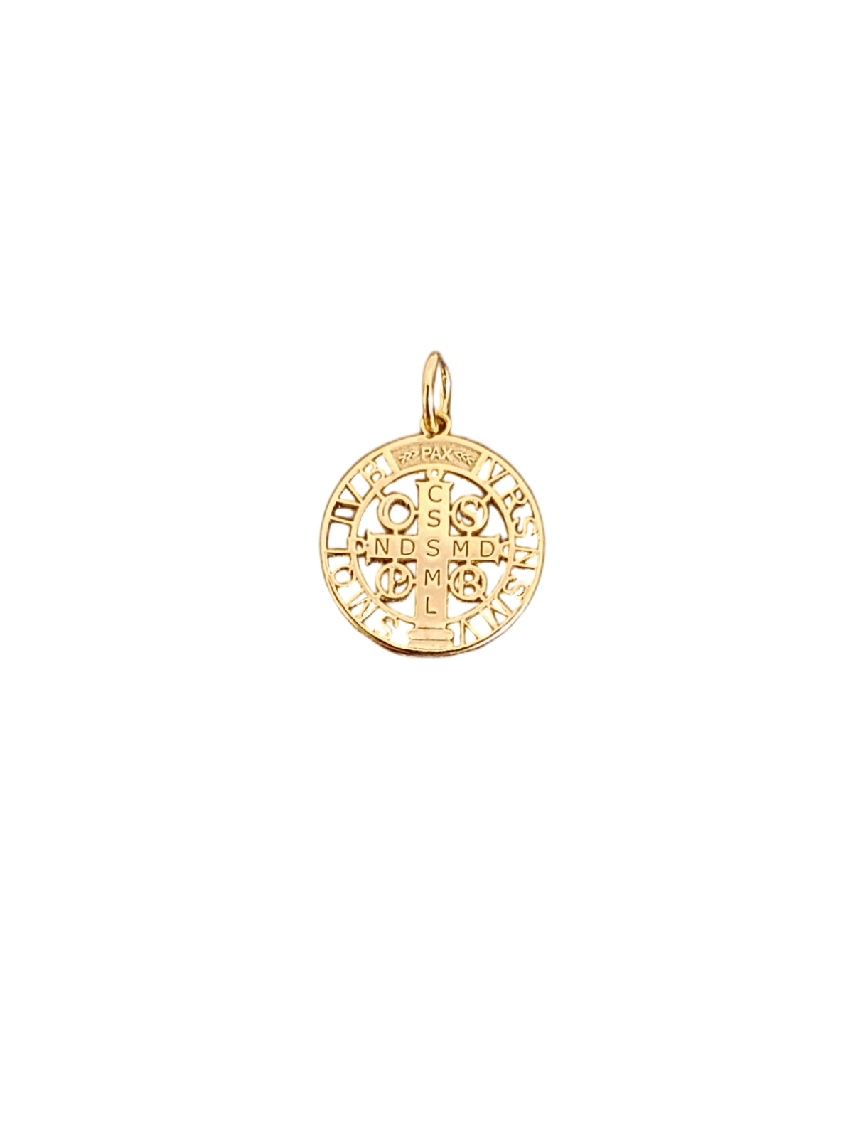 Medalha Cruz de São Bento em Prata de Lei 925 e Banho de Ouro 18K-TerraCotta Arte Sacra