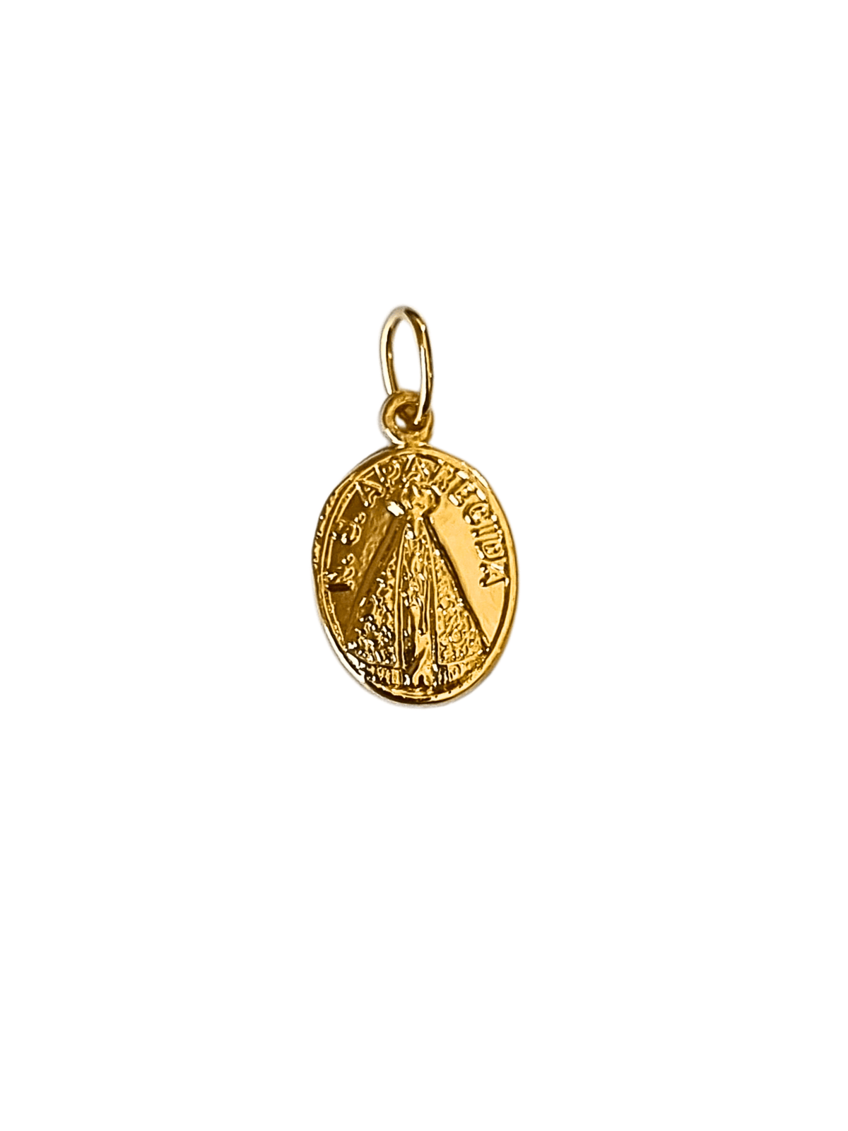 Medalha Nossa Senhora Aparecida em Prata de Lei 925 e Banho de Ouro 18K-TerraCotta Arte Sacra