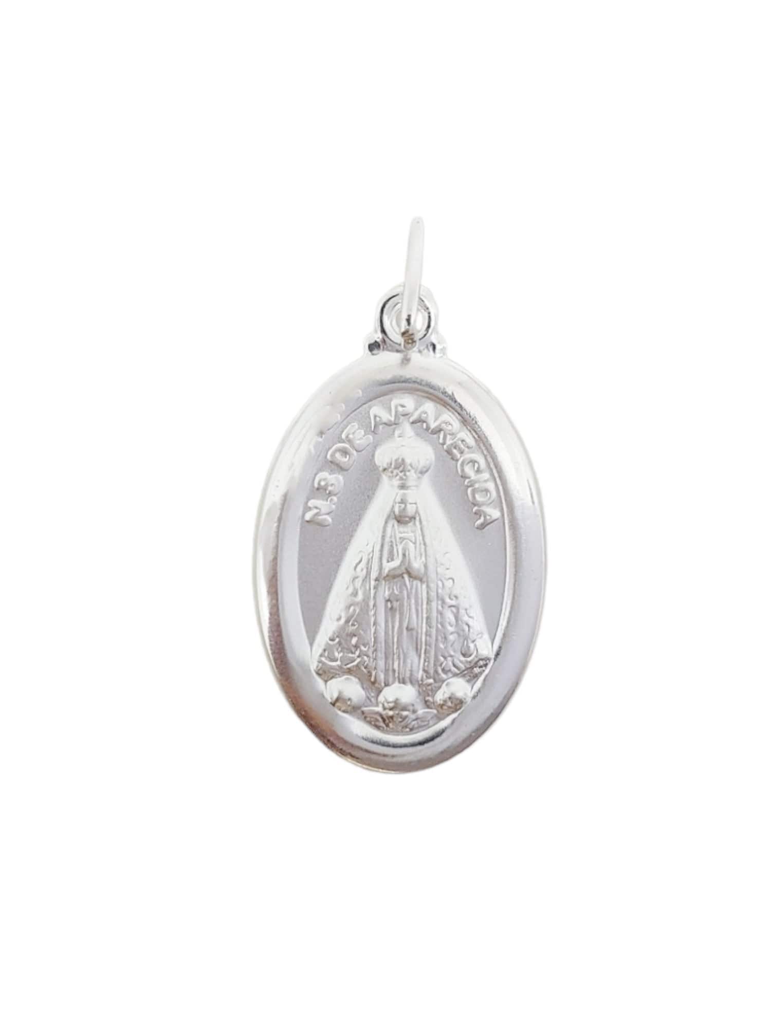 Medalha de Nossa Senhora Aparecida em Prata de Lei 925-TerraCotta Arte Sacra