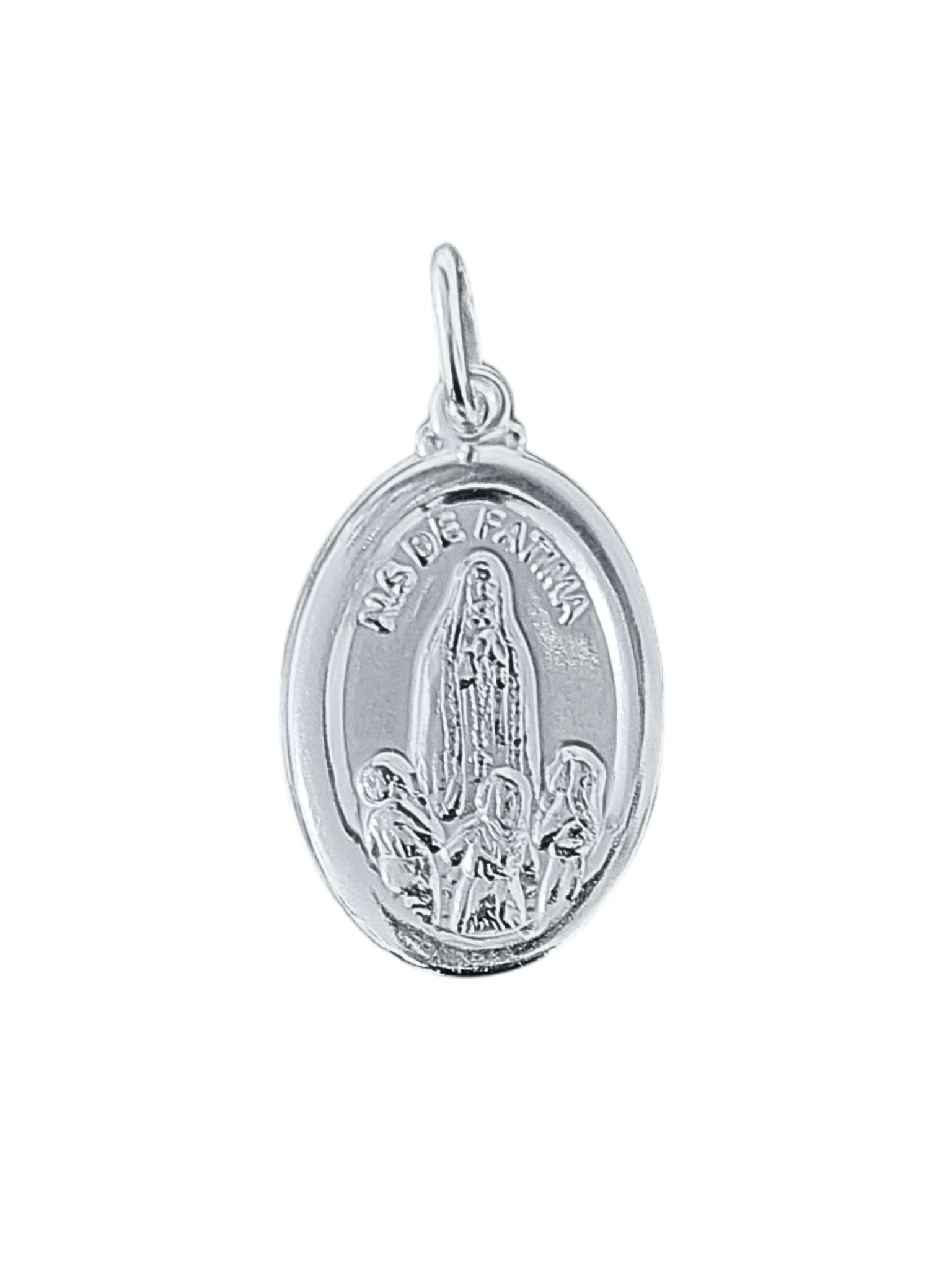 Medalha de Nossa Senhora de Fátima Lisa em Prata de Lei 925-TerraCotta Arte Sacra