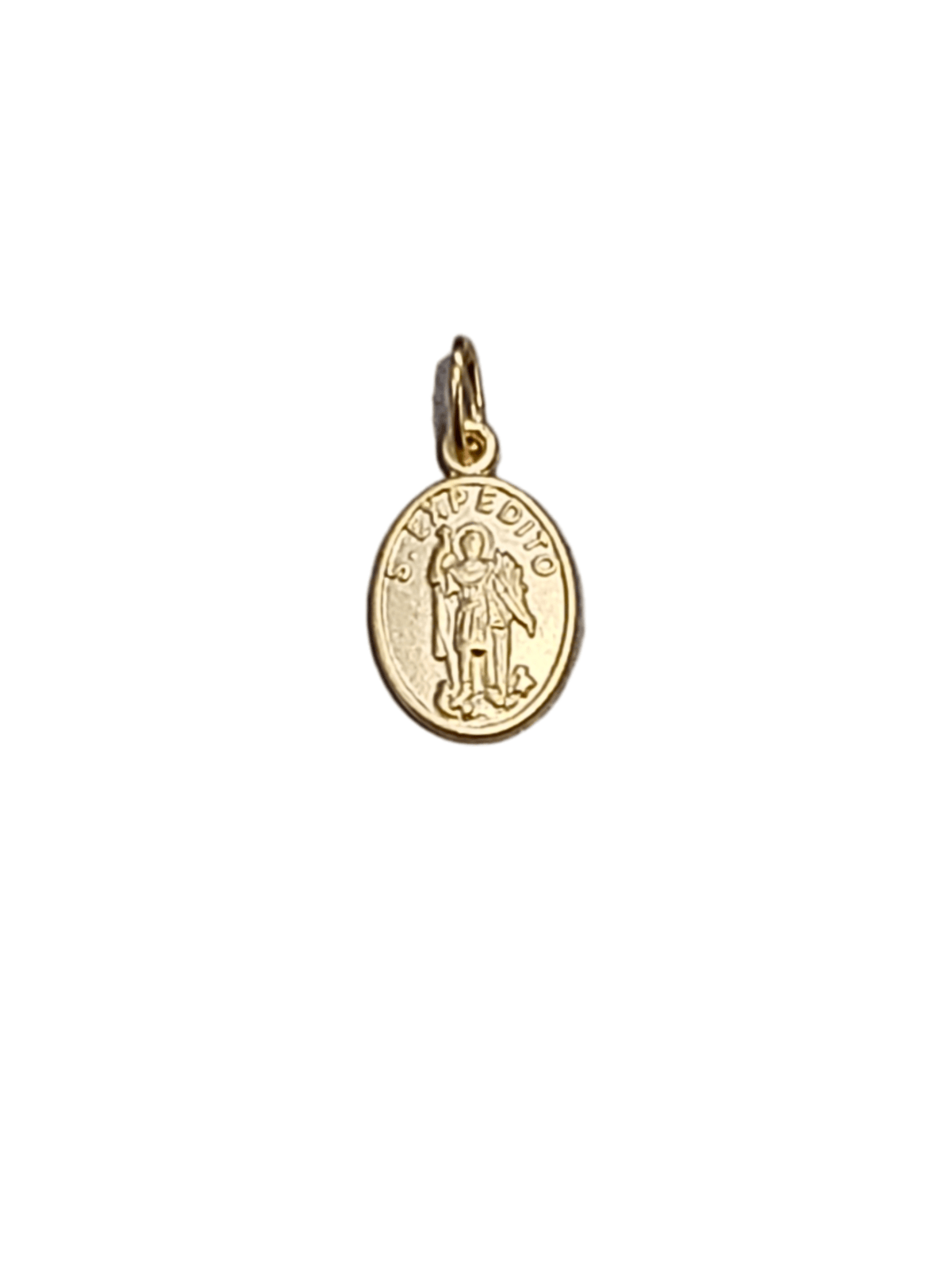 Medalha de Santo Expedito em Prata de Lei 925 com Banho de Ouro 18K-TerraCotta Arte Sacra