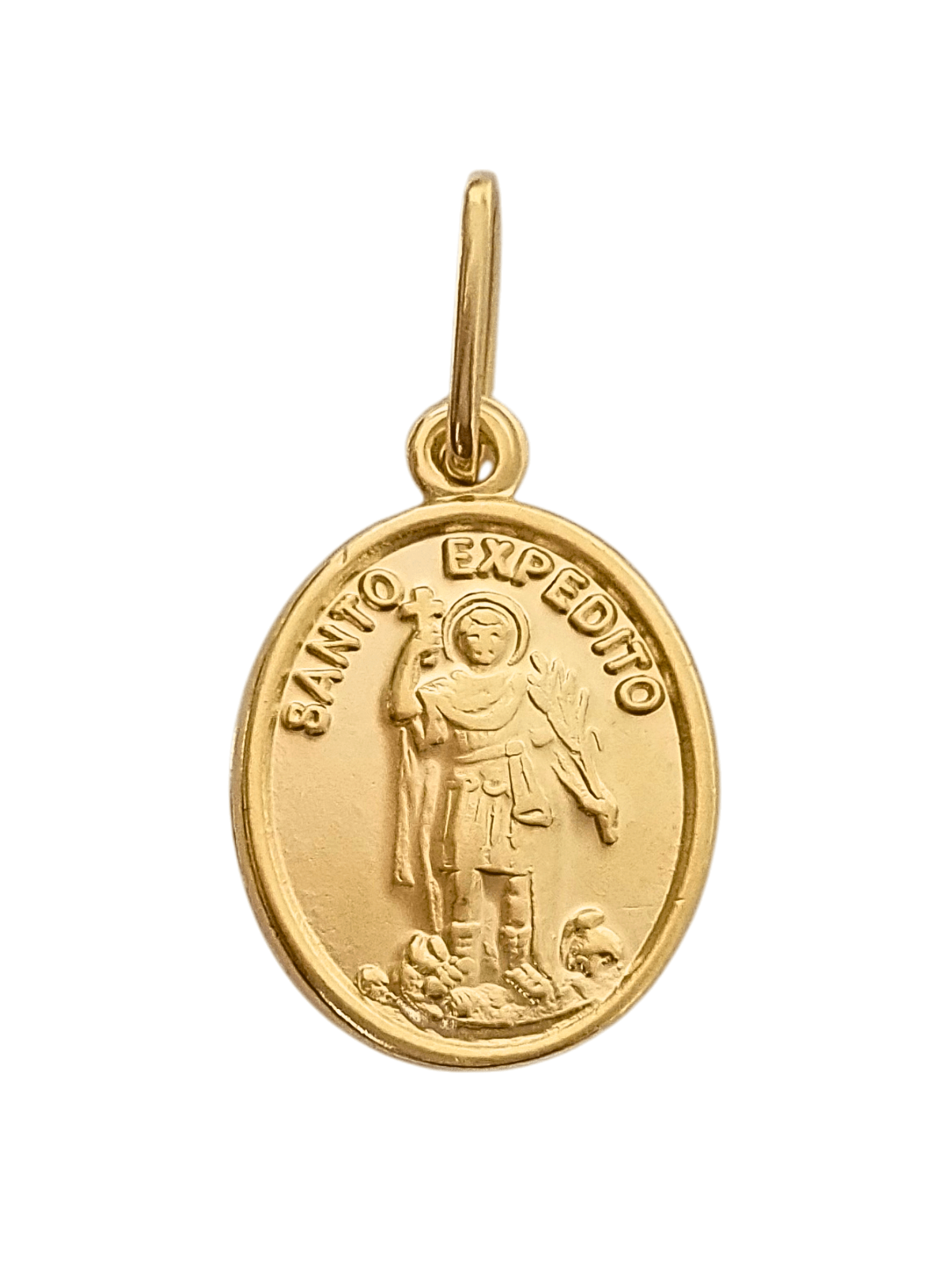 Medalha de Santo Expedito em Prata de Lei 925 e Banho de Ouro 18 K-TerraCotta Arte Sacra