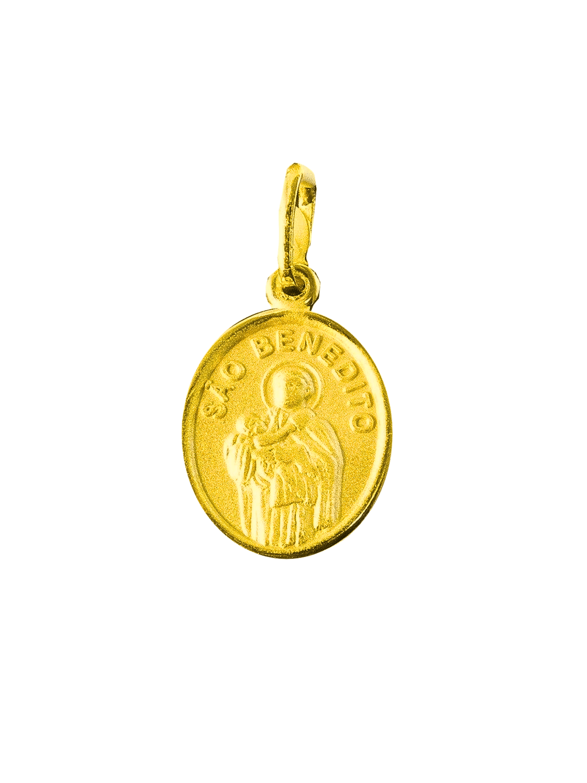Medalha de São Benedito Banhada a Ouro 2.5-TerraCotta Arte Sacra