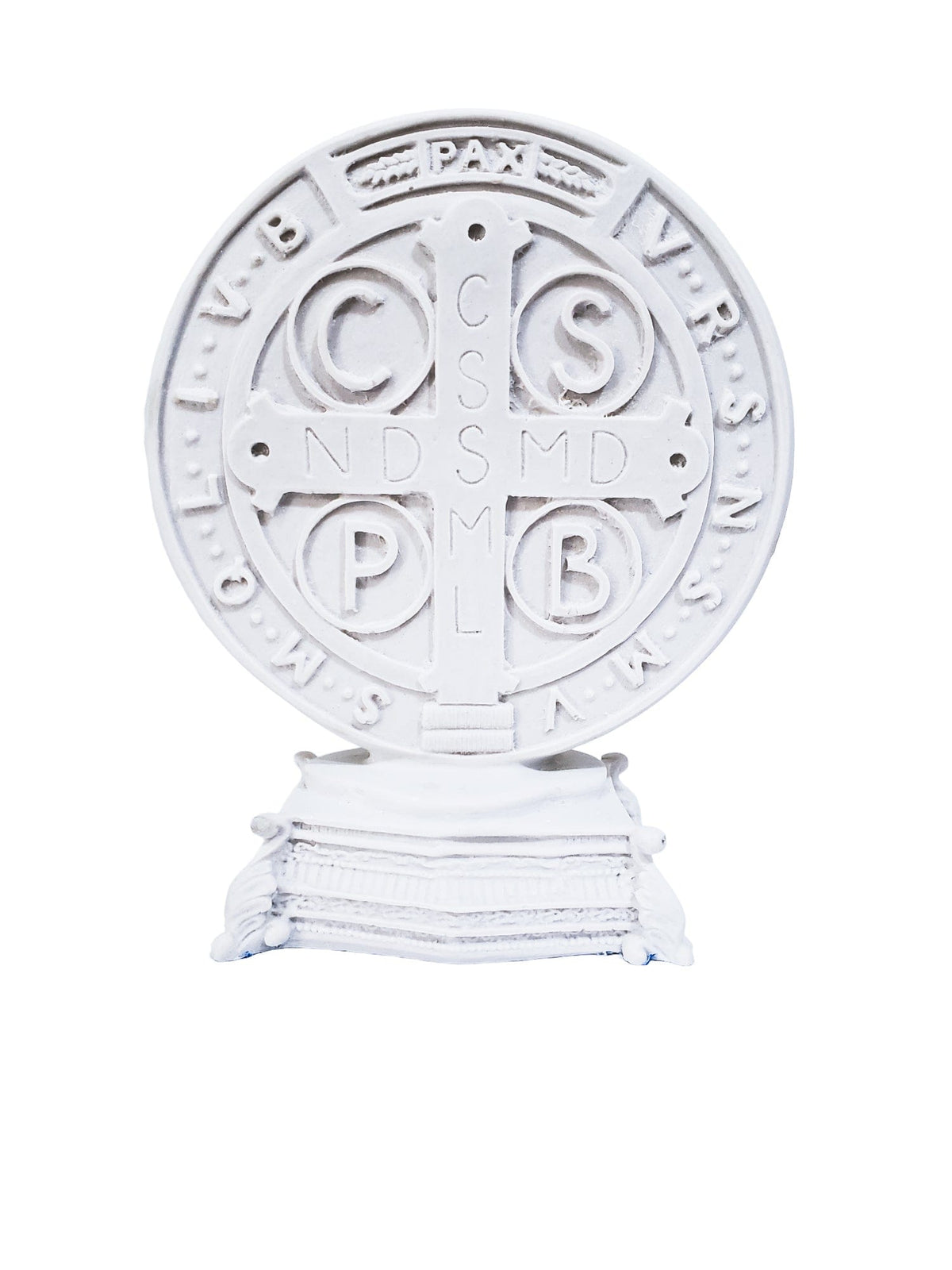 Medalha de São Bento em Pó de Mármore 17 cm-TerraCotta Arte Sacra