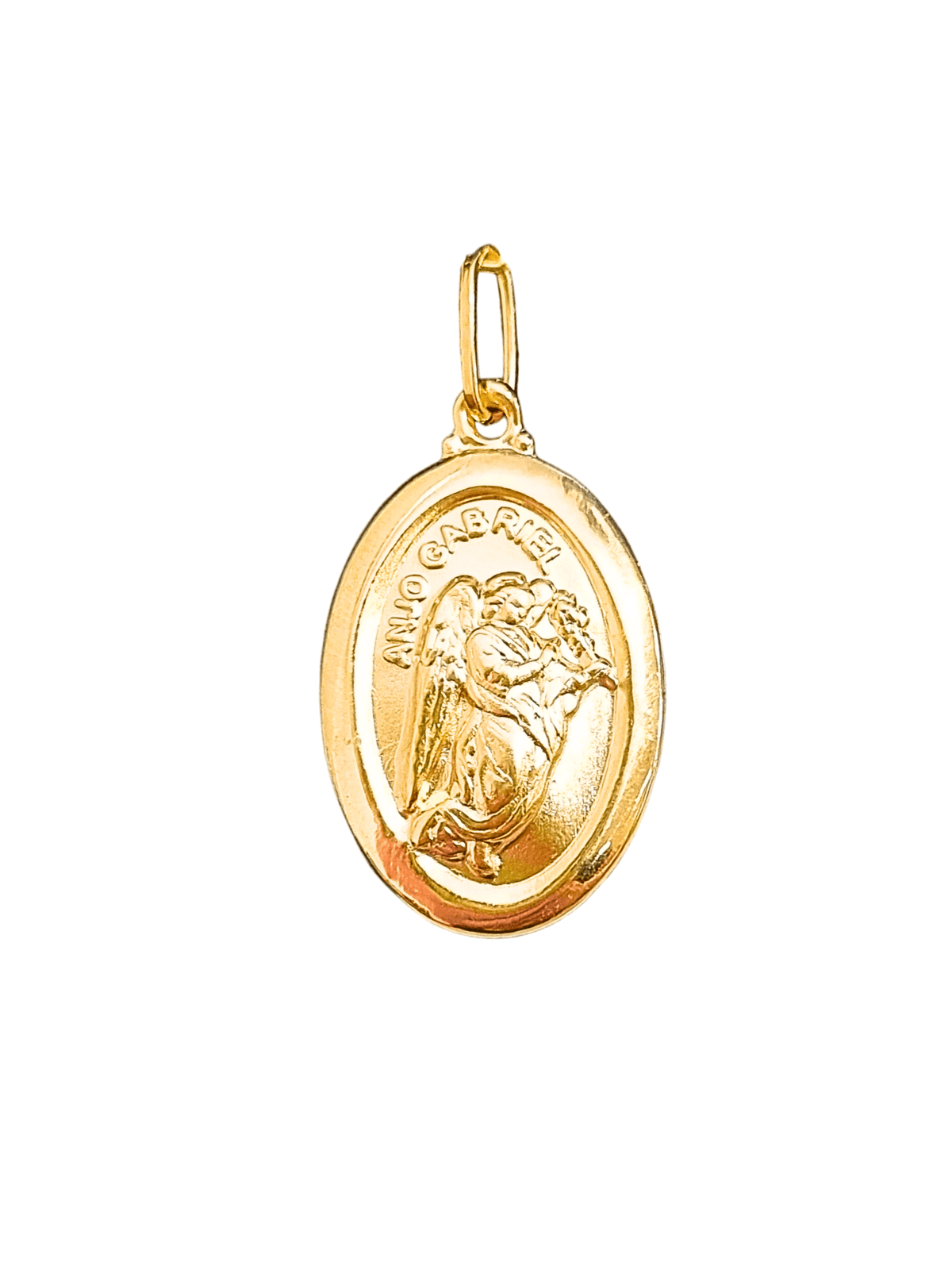Medalha de São Gabriel Arcanjo em Prata de Lei 925 e Banho de Ouro 18K-TerraCotta Arte Sacra
