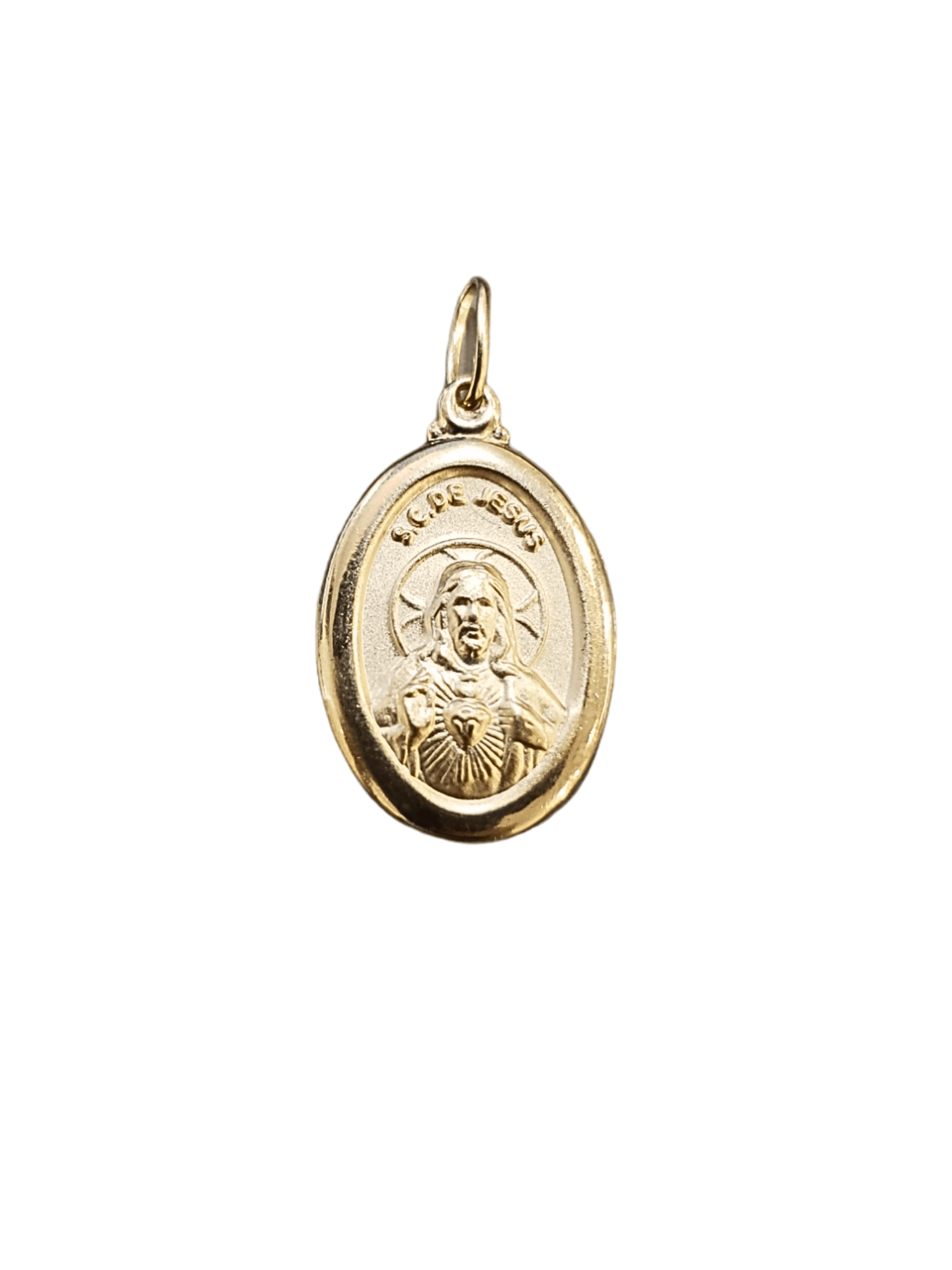 Medalha do Sagrado Coração de Jesus em Prata de Lei 925 e Banho de Ouro 18K-TerraCotta Arte Sacra