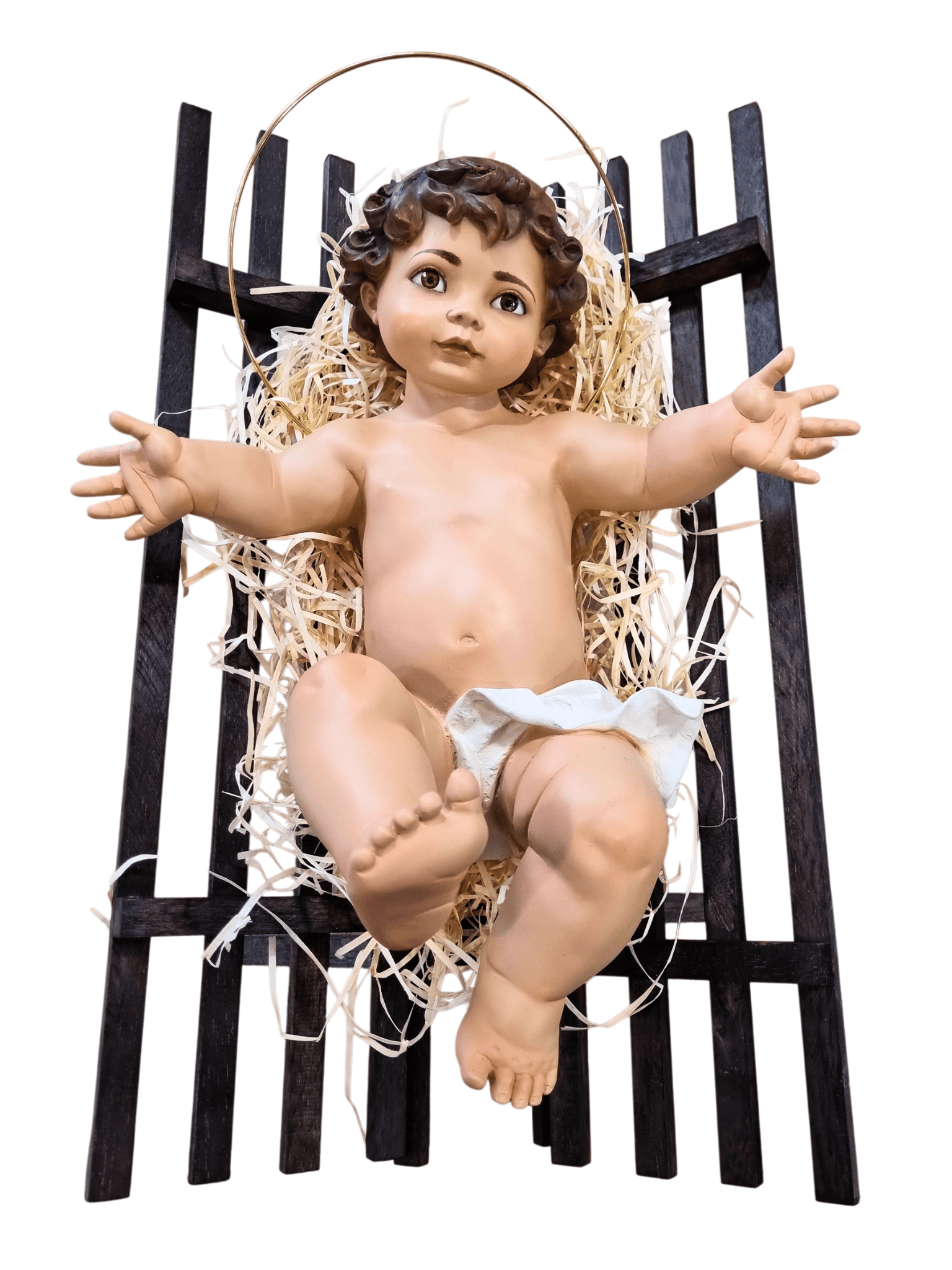 Menino Jesus em Pó de Mármore Colorido com Olhos de Vidro 45 cm-TerraCotta Arte Sacra