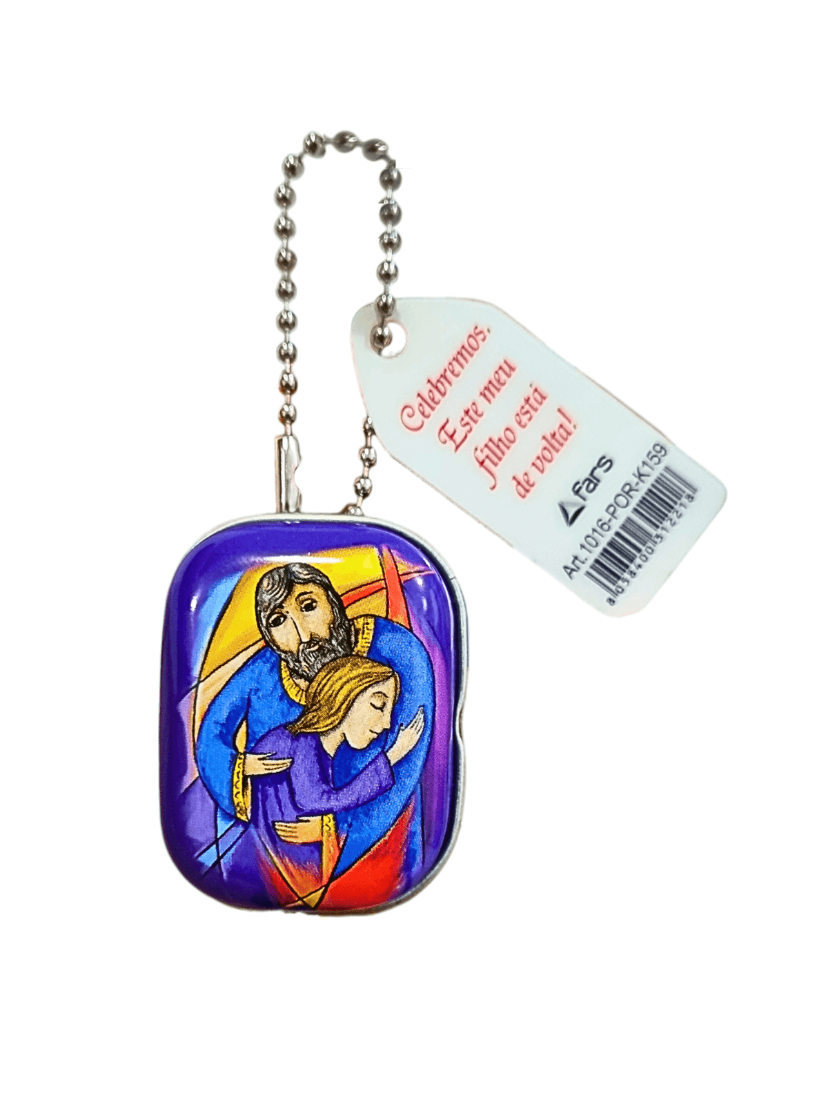 Mini Porta Terço Azul Primeira Comunhão com Terço-TerraCotta Arte Sacra