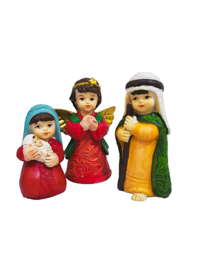 Mini Presépio Infantil com Vestes Coloridas-TerraCotta Arte Sacra