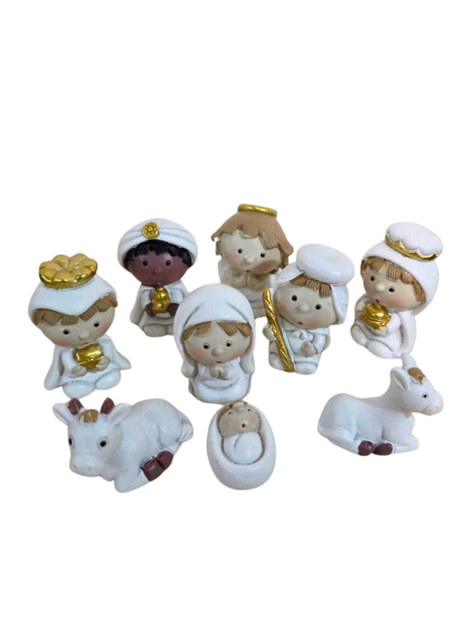 Mini Presépio em Resina 9 peças 3 x 2 cm , 5 x 4 cm-TerraCotta Arte Sacra
