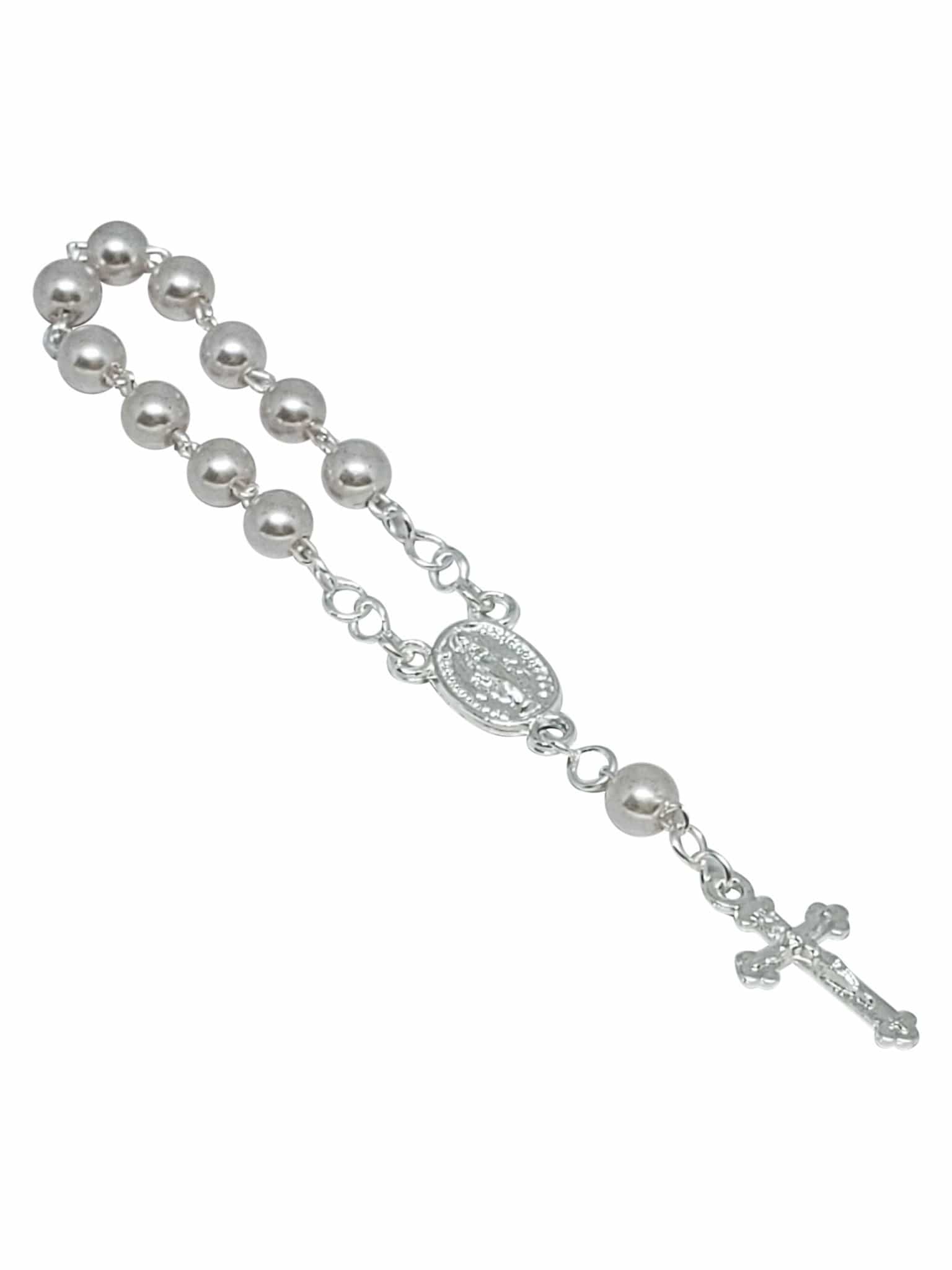 Mini Terço de Pérola Branca-TerraCotta Arte Sacra