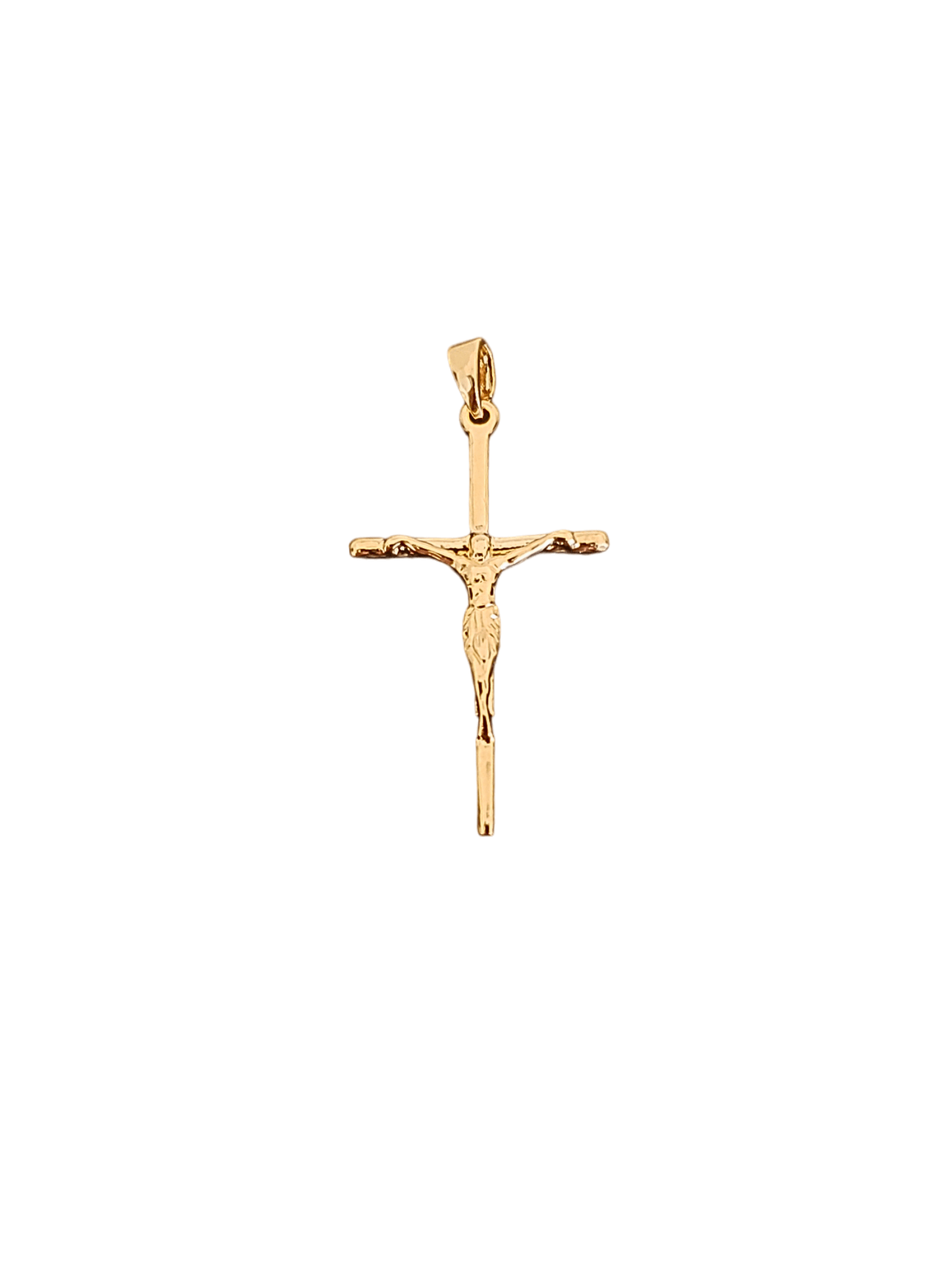 Pingente Crucifixo em Prata de Lei 925 e Banho de Ouro 18K-TerraCotta Arte Sacra