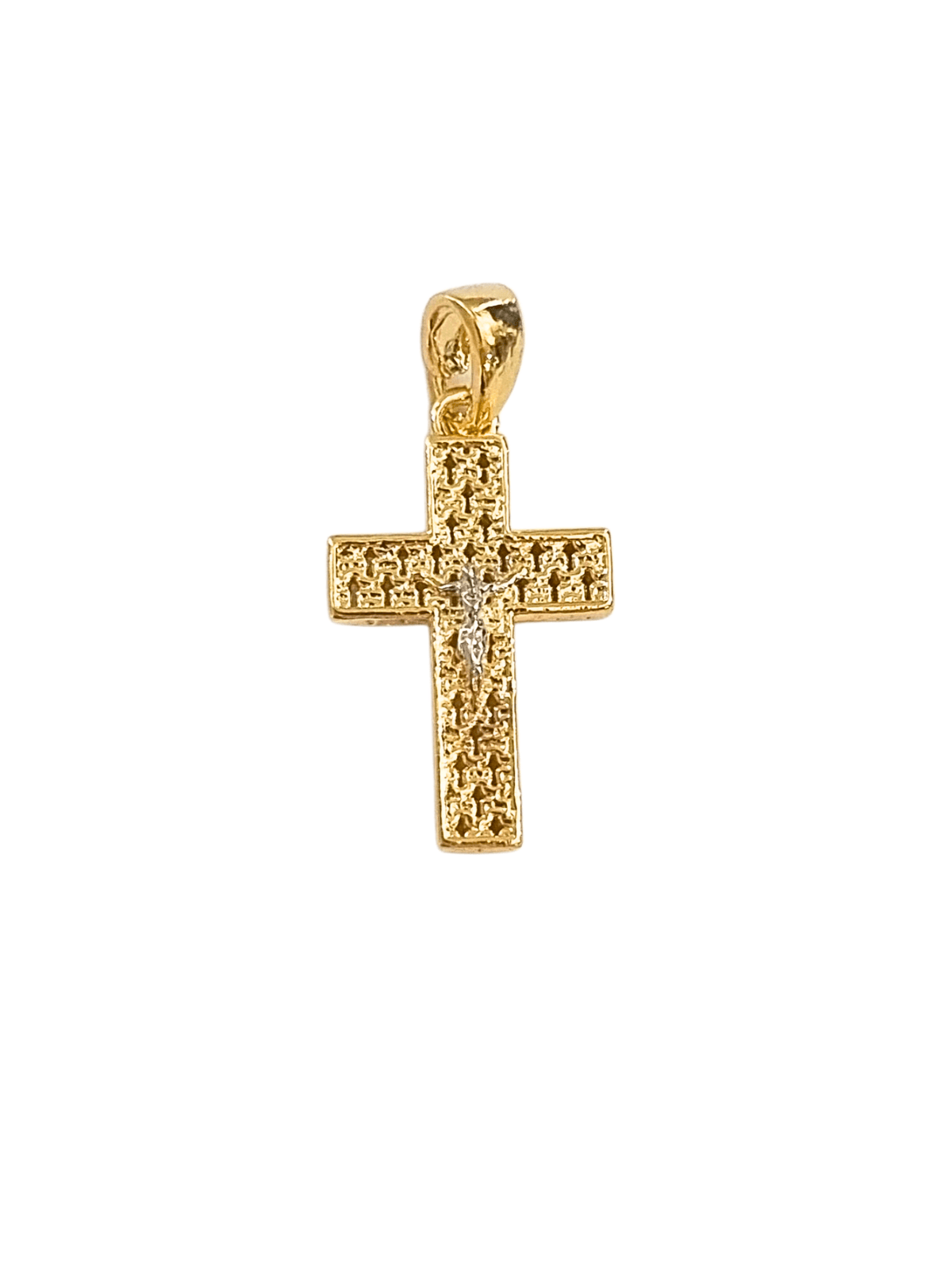 Pingente de Cruz Trabalhado em Prata de Lei 925-TerraCotta Arte Sacra