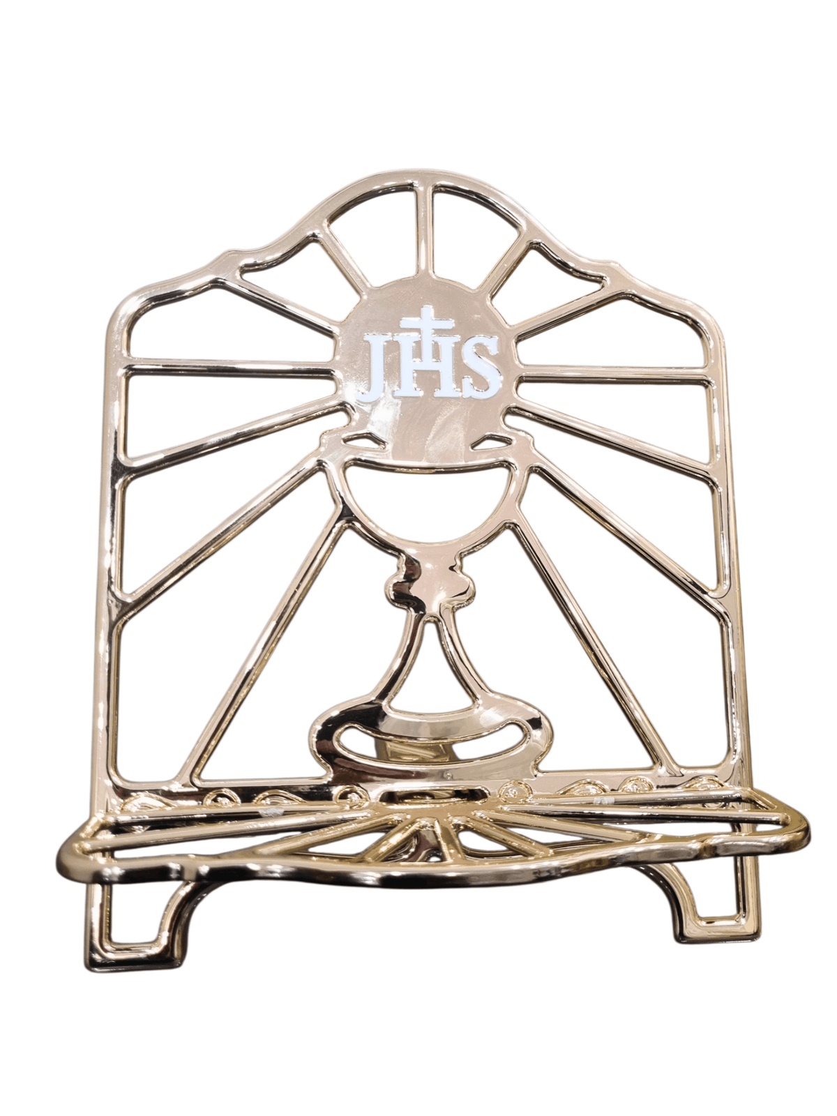 Porta Bíblia Jhs em Metal Dourado 21 cm-TerraCotta Arte Sacra