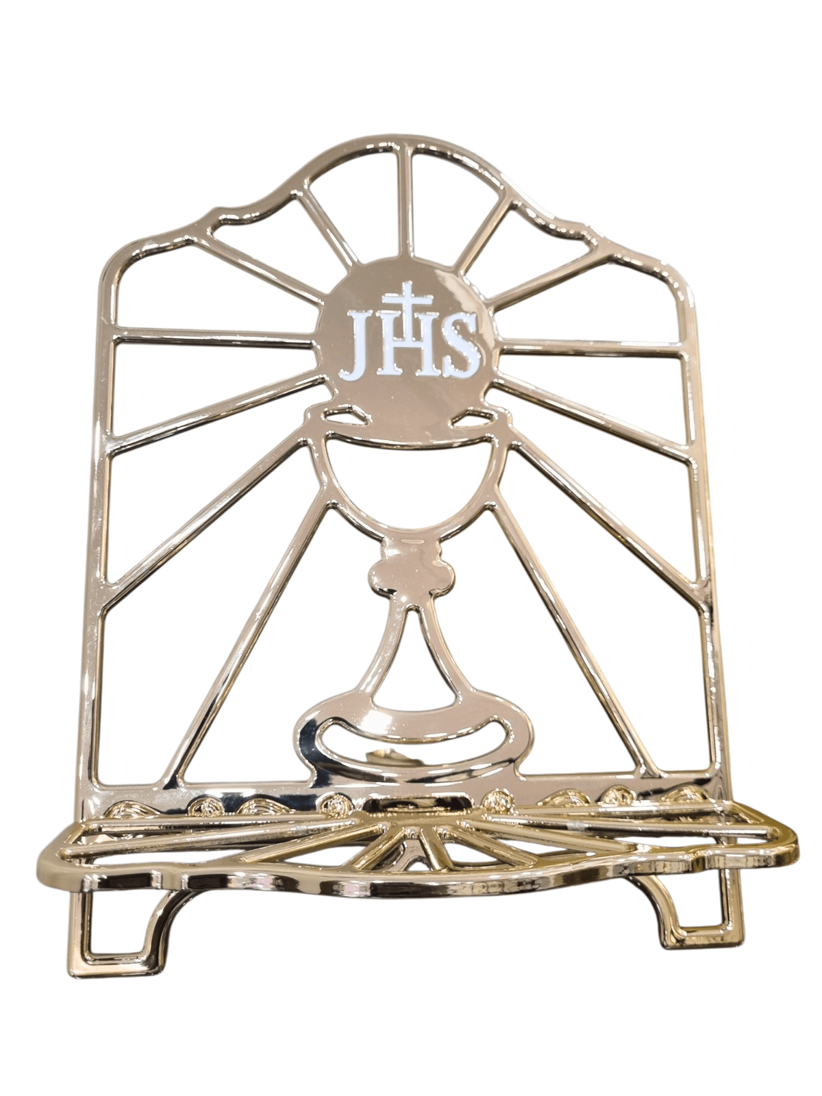 Porta Bíblia Jhs em Metal Dourado 26 cm-TerraCotta Arte Sacra