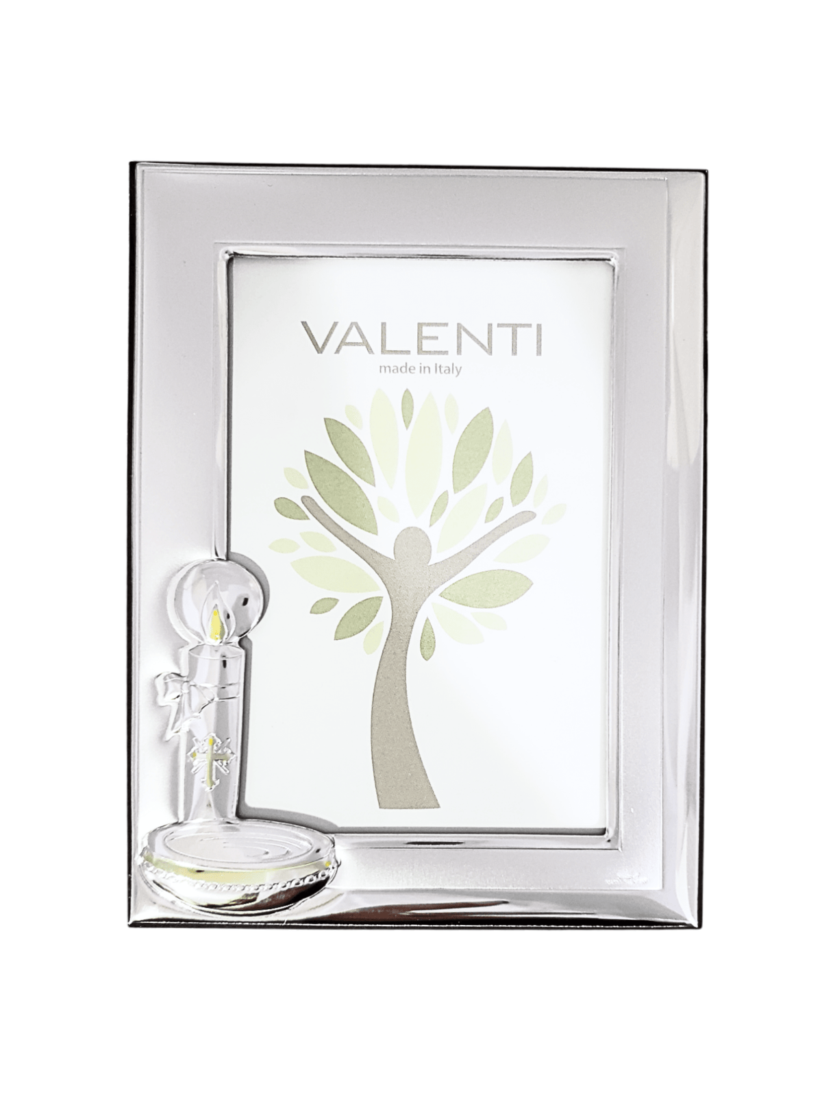 Porta Retrato Italiano em Prata Moldura Batismo 13 cm x 17 cm-TerraCotta Arte Sacra