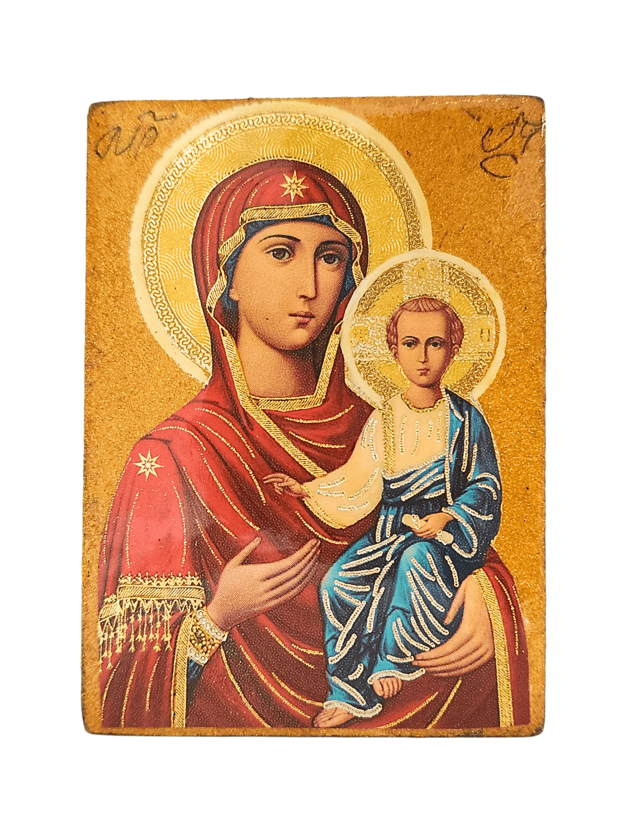 Porta Terço Bizantino Ícone Mãe de Deus de Smolensk 7 x 5 x 3 cm-TerraCotta Arte Sacra