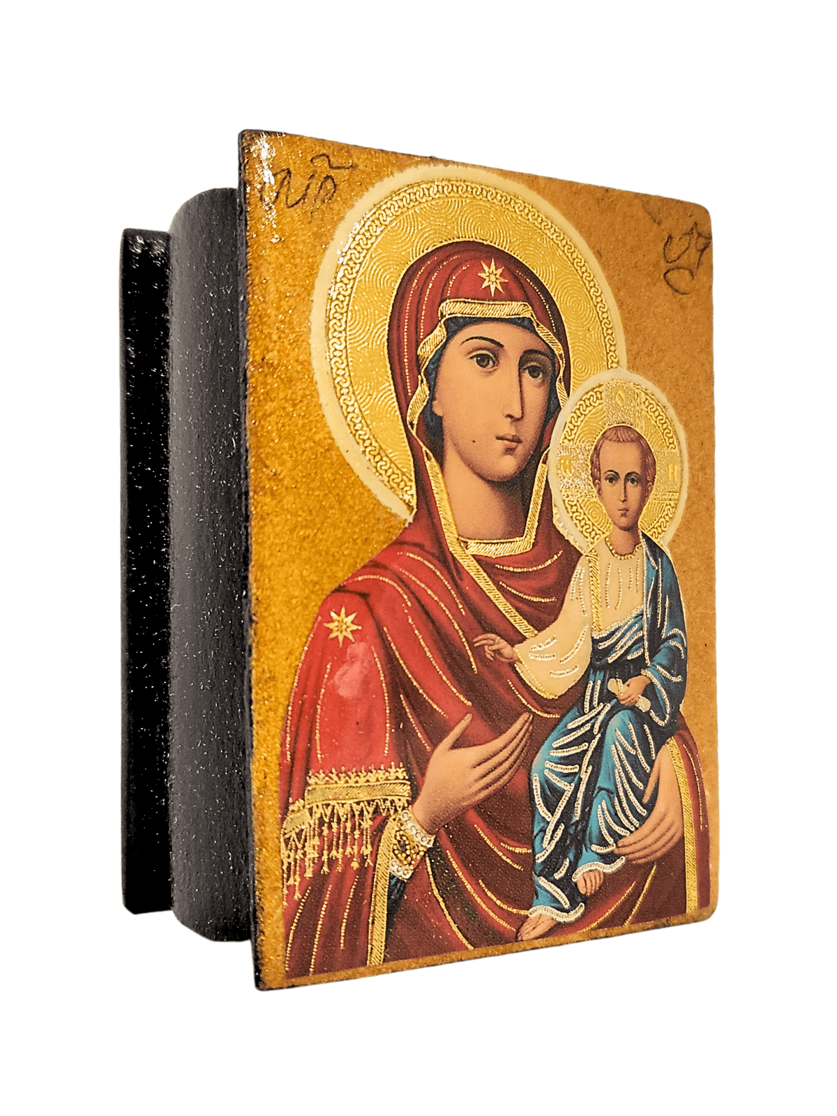 Porta Terço Bizantino Ícone Mãe de Deus de Smolensk 7 x 5 x 3 cm-TerraCotta Arte Sacra