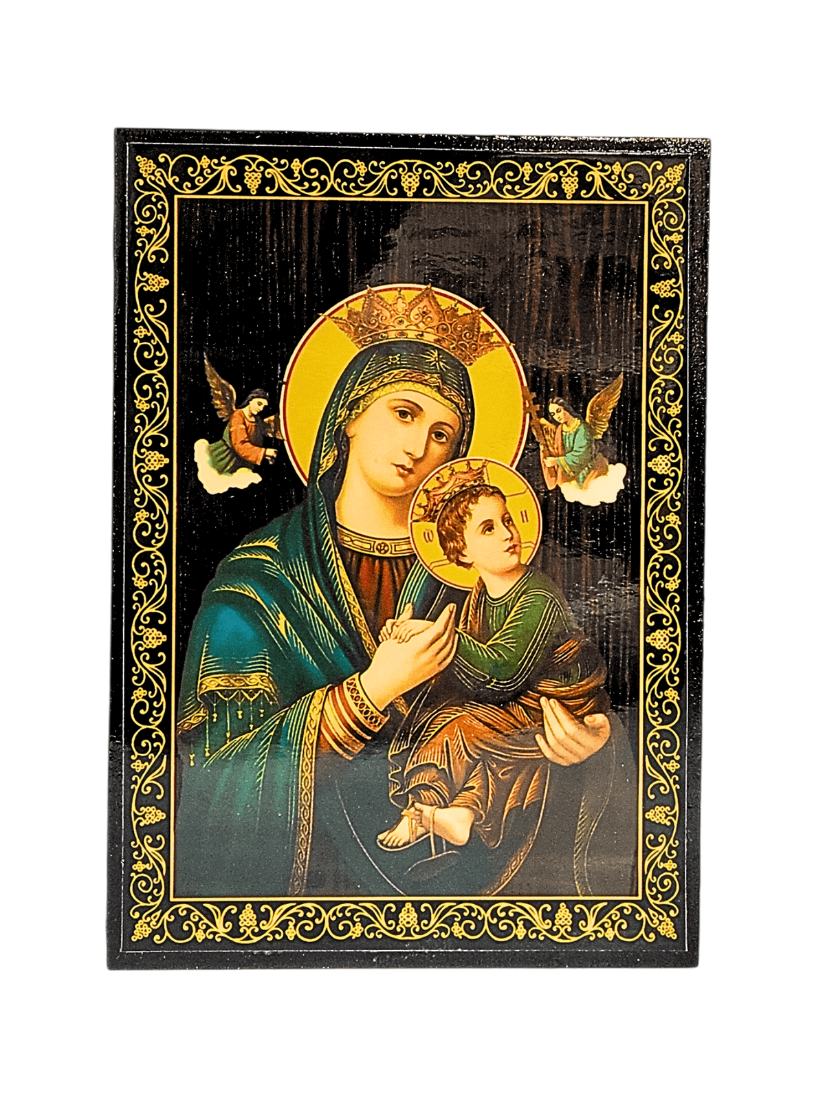 Porta Terço Bizantino Ícone Nossa Senhora do Perpétuo Socorro 14 x 10 x 3 cm-TerraCotta Arte Sacra