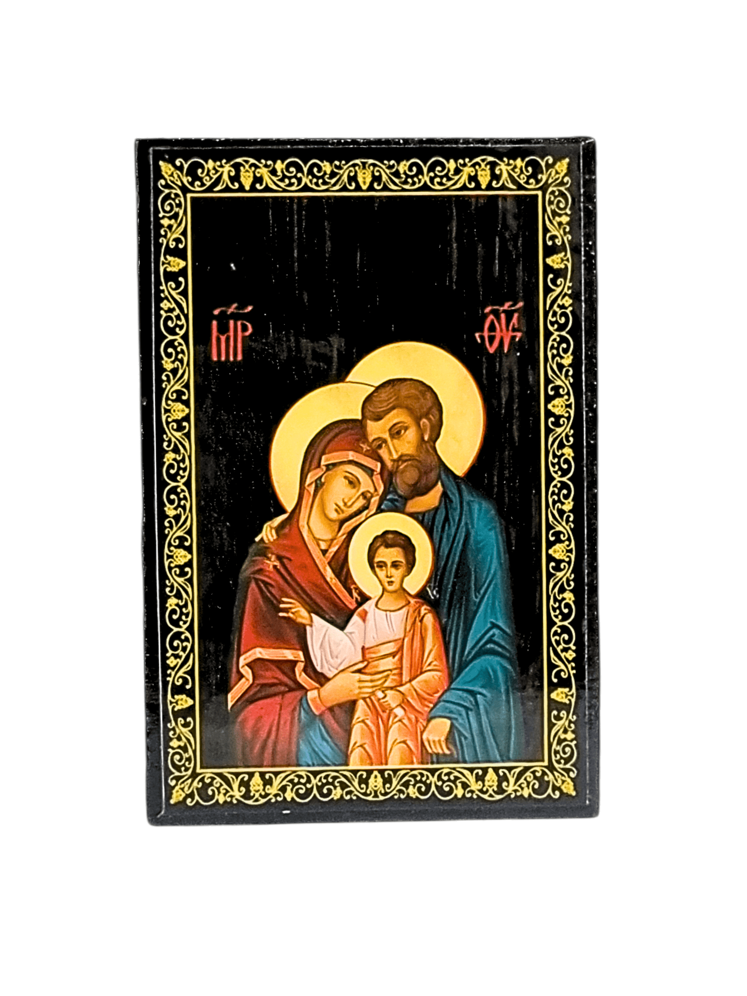 Porta Terço Bizantino Sagrada Família 6 x 9 x 3,5 cm-TerraCotta Arte Sacra