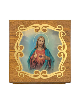 Porta Terço Italiano Sagrado Coração de Jesus-TerraCotta Arte Sacra