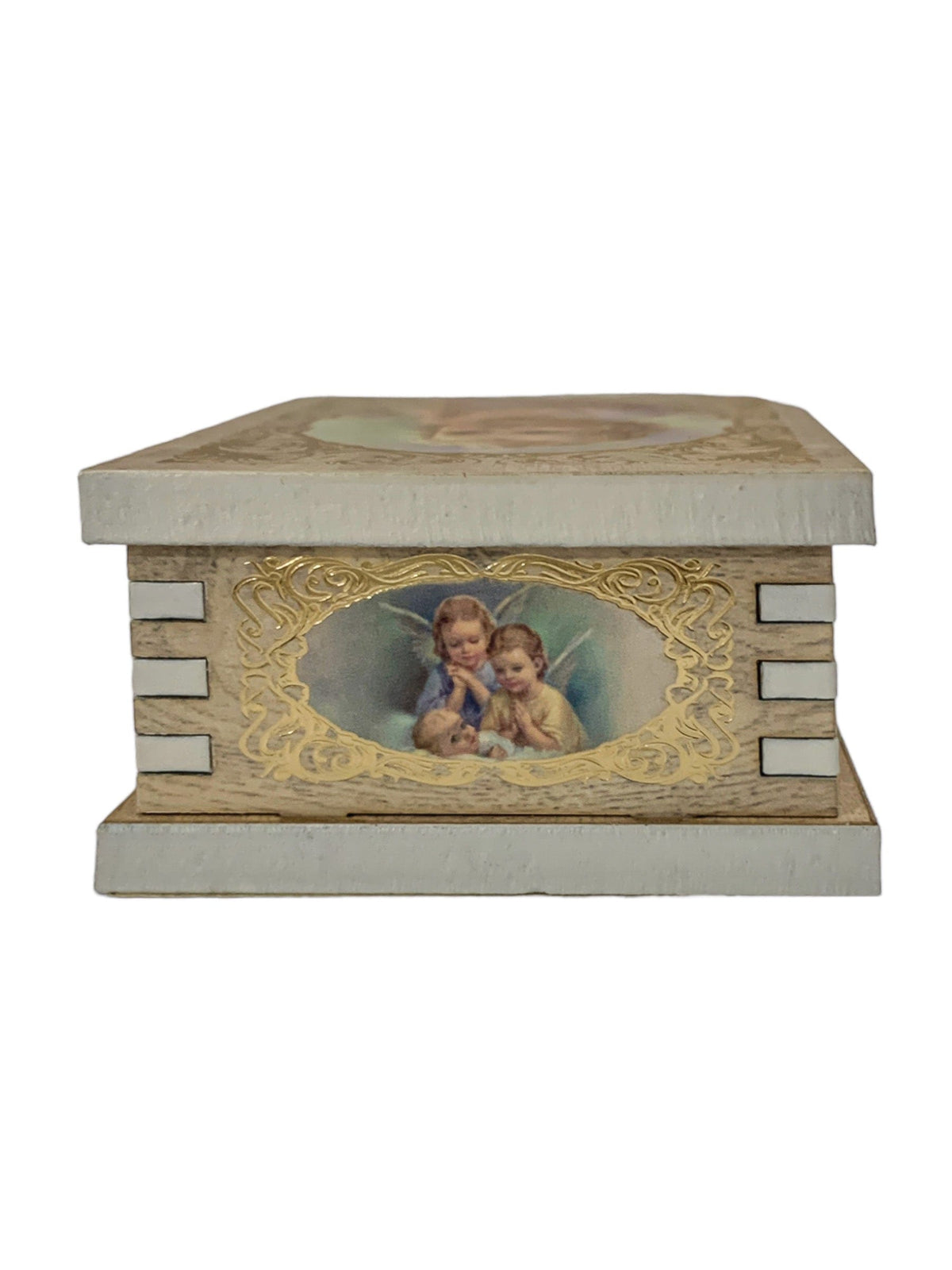 Porta Terço Italiano de Madeira Batismo-TerraCotta Arte Sacra