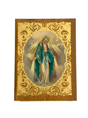 Porta Terço Italiano de Madeira Nossa Senhora das Graças-TerraCotta Arte Sacra
