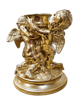 Porta Vela em Resina Anjos Brincando 25 cm-TerraCotta Arte Sacra