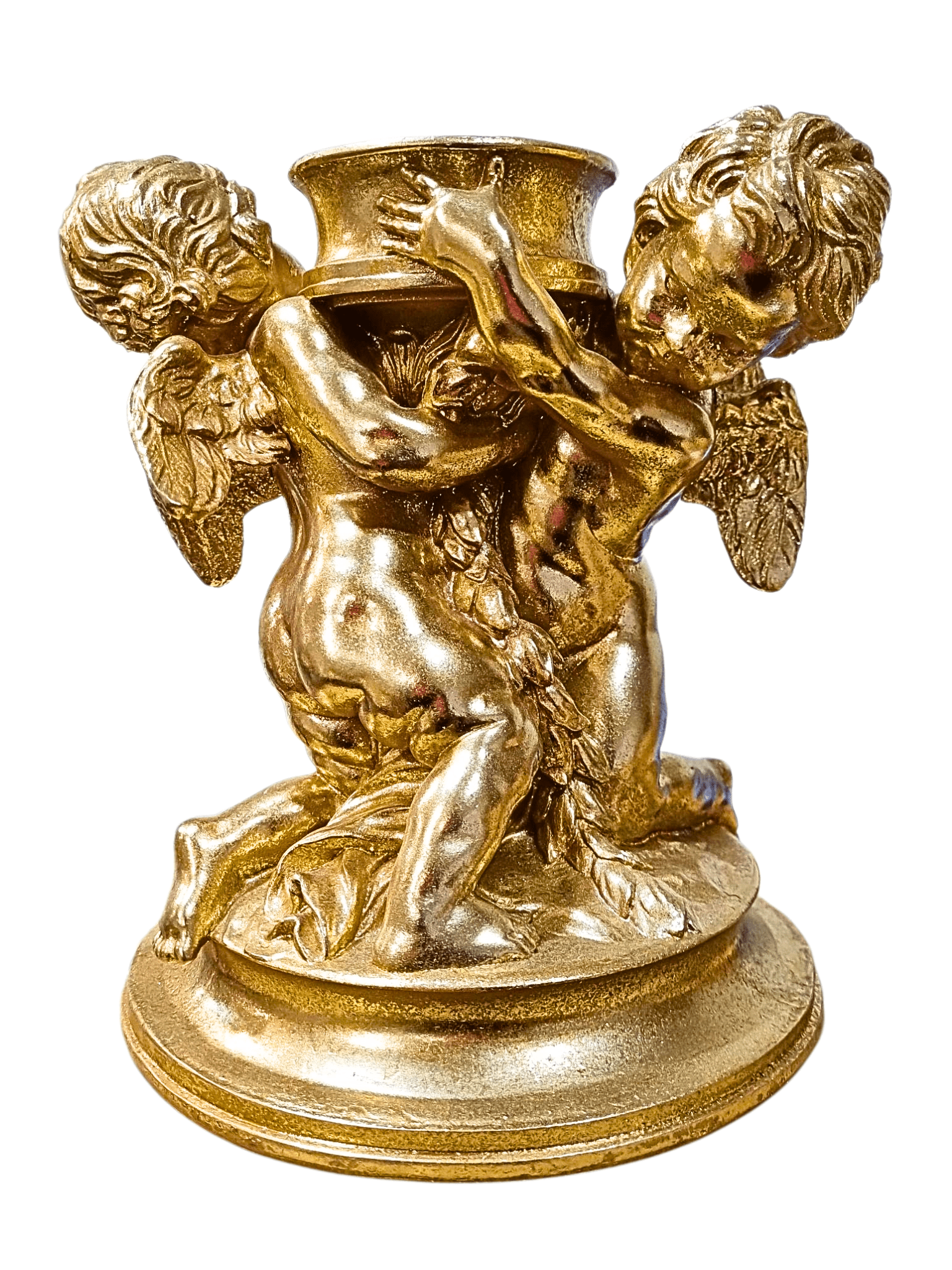 Porta Vela em Resina Anjos Brincando 25 cm-TerraCotta Arte Sacra