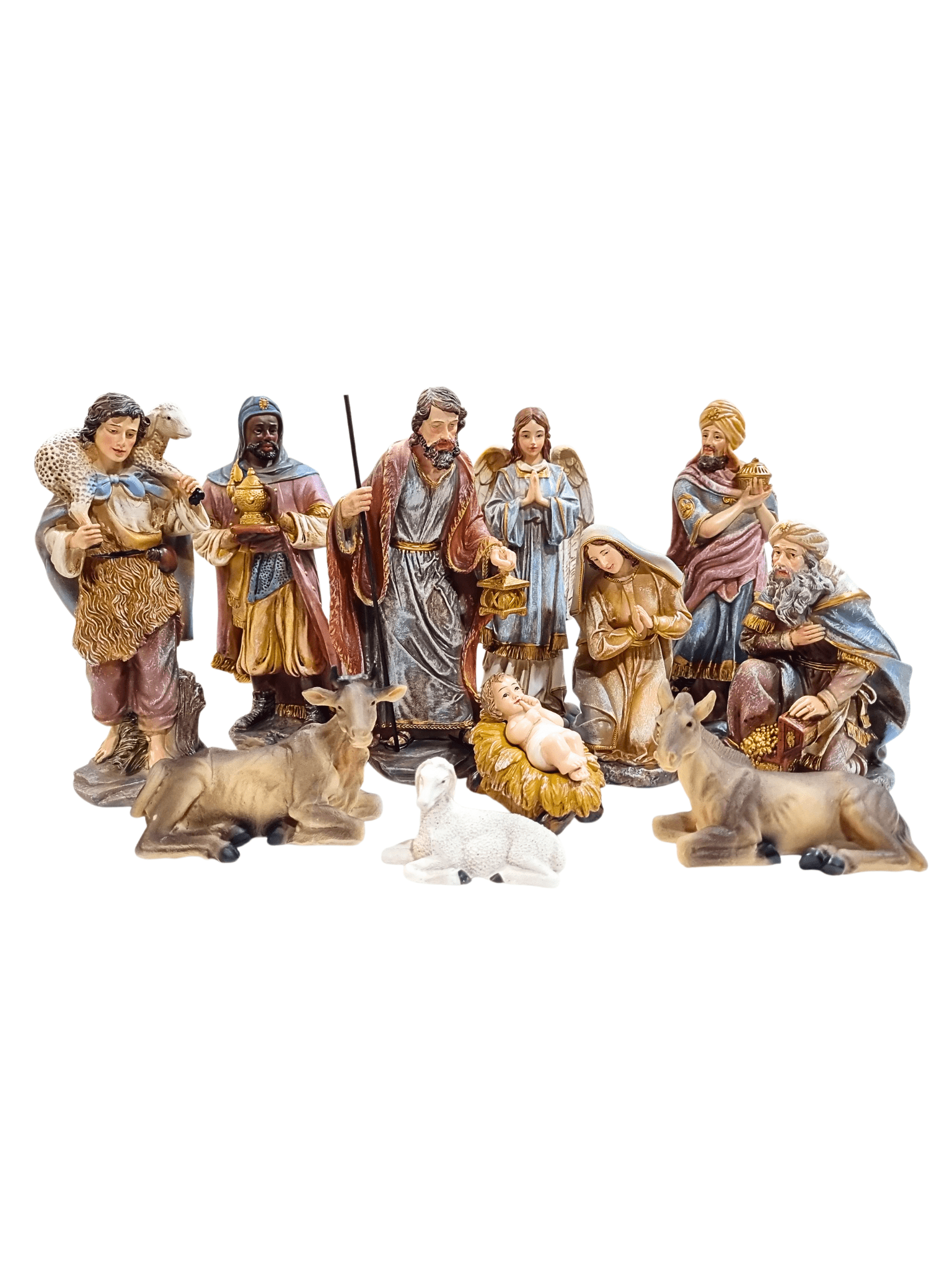 Presépio em Resina Colorido 11 Peças 20 cm-TerraCotta Arte Sacra