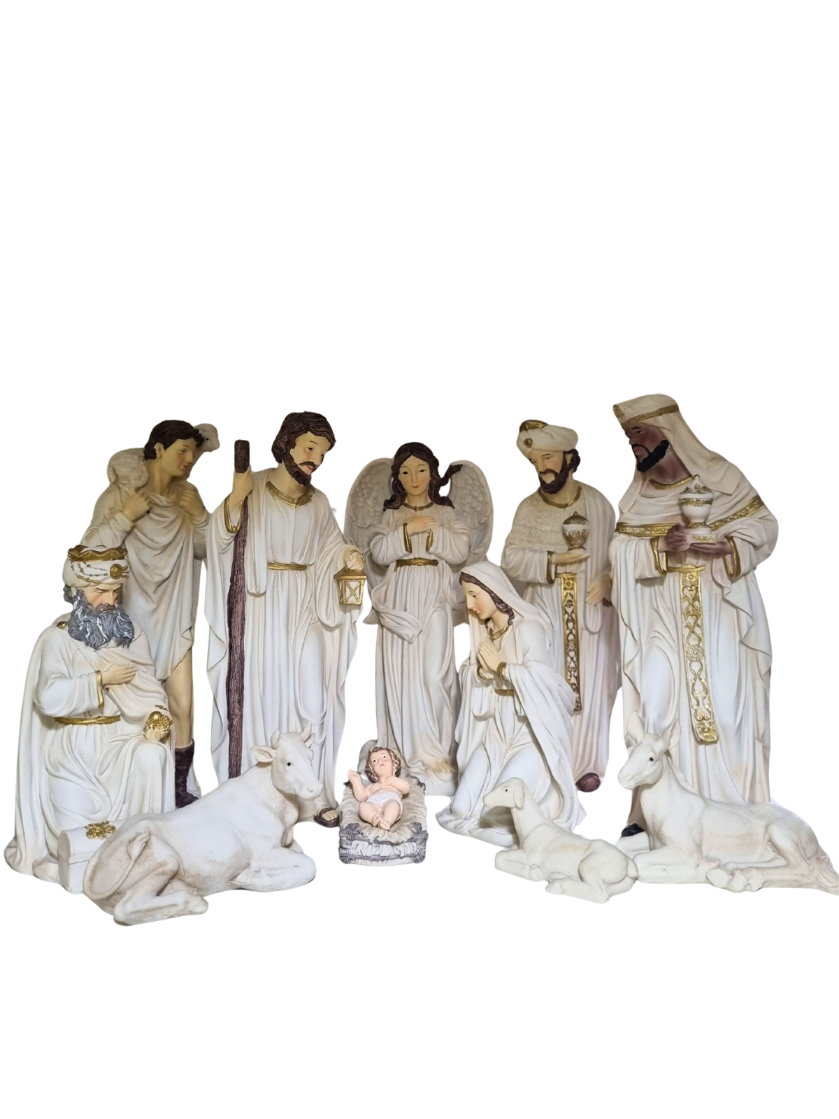 Presépio em Resina Cor Marfim 30 cm 11 Peças-TerraCotta Arte Sacra