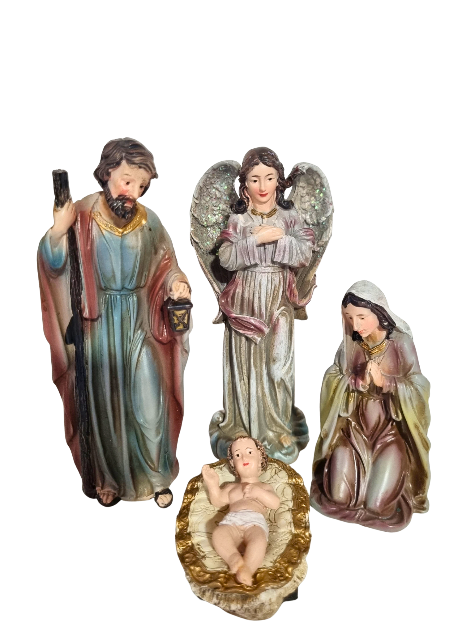 Presépio em Resina Esverdeado 11 peças 13 cm-TerraCotta Arte Sacra