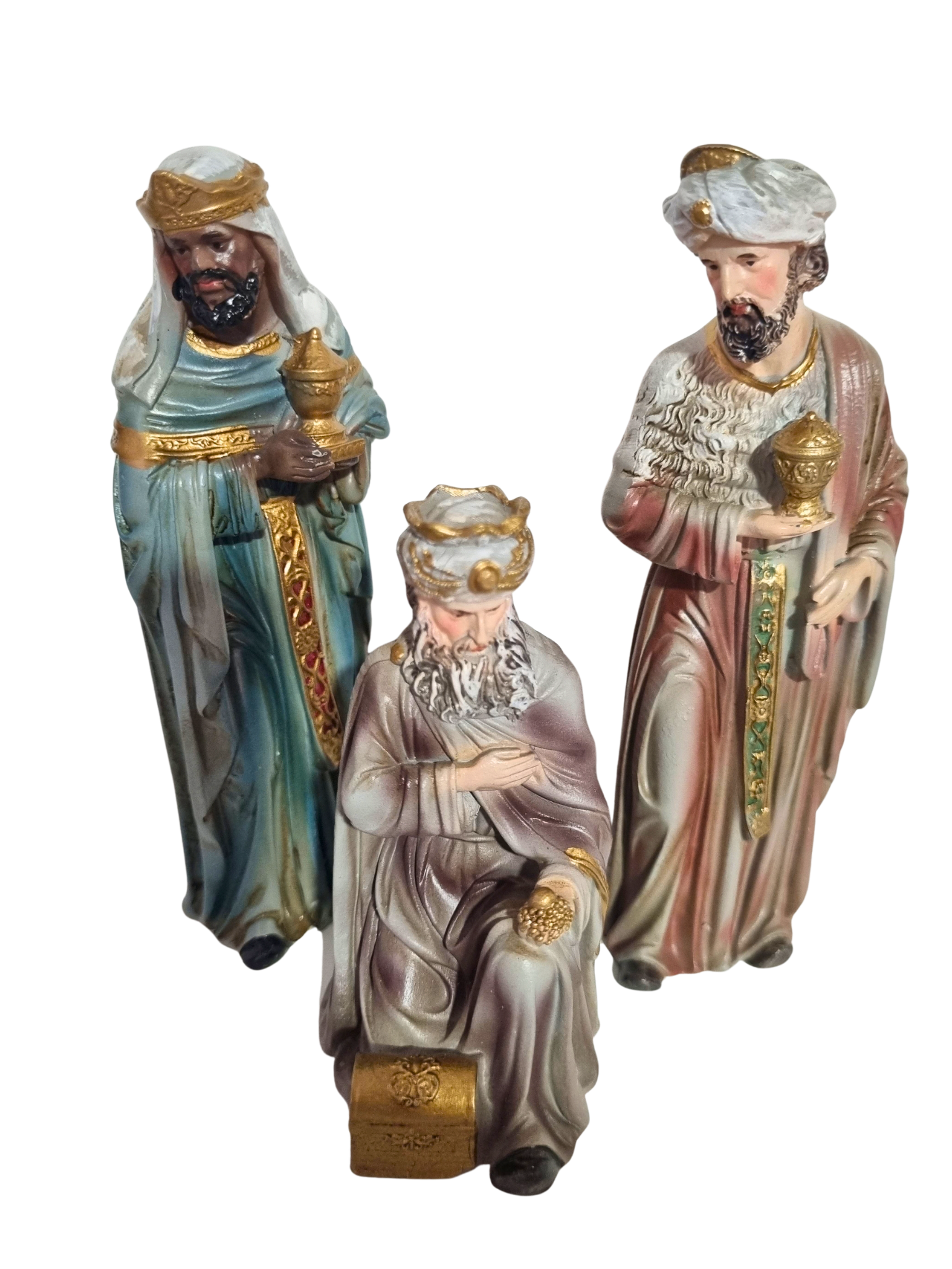 Presépio em Resina Esverdeado 11 peças 13 cm-TerraCotta Arte Sacra