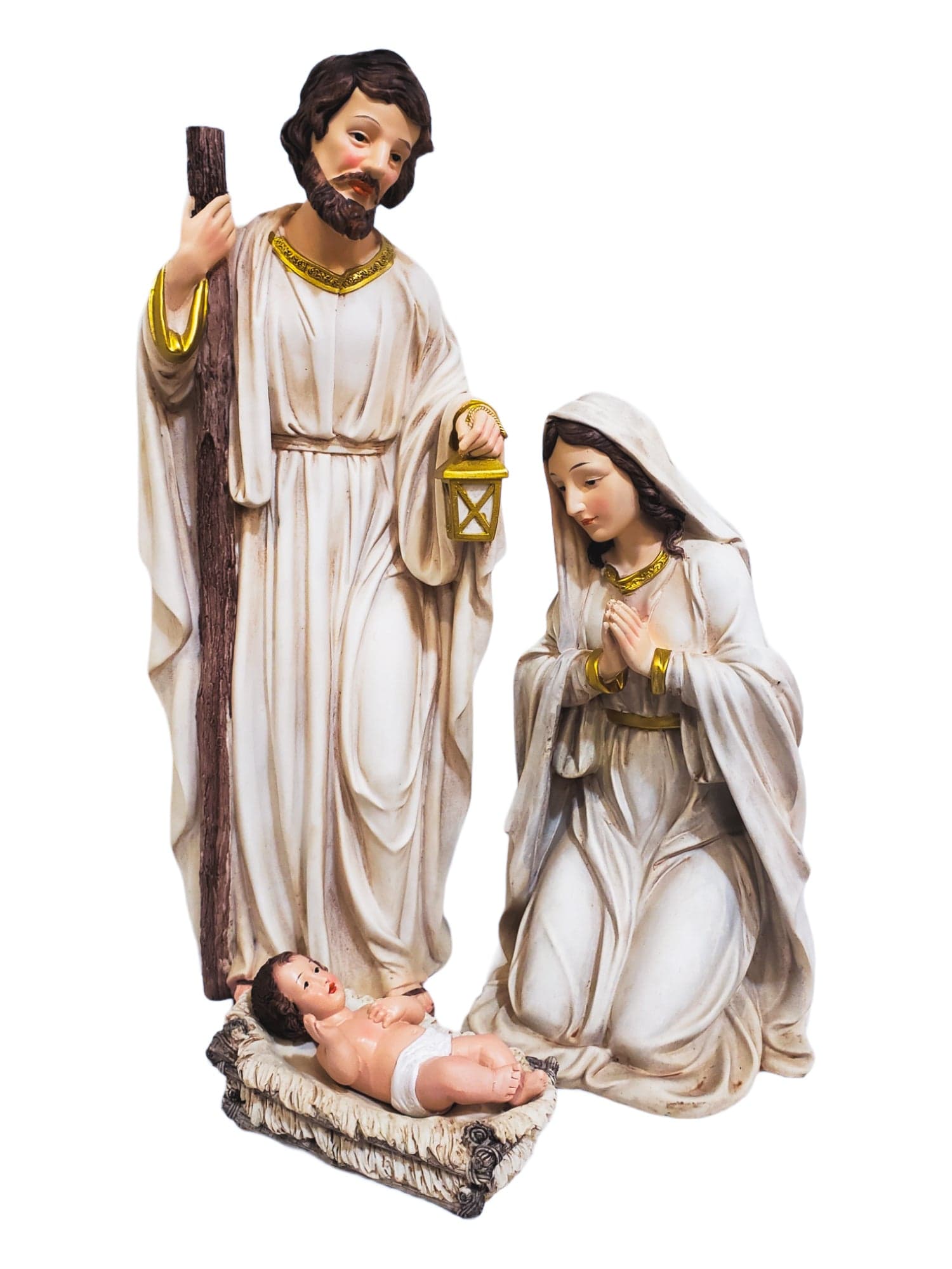 Presépio em Resina Marfim 45 cm com 3 peças-TerraCotta Arte Sacra