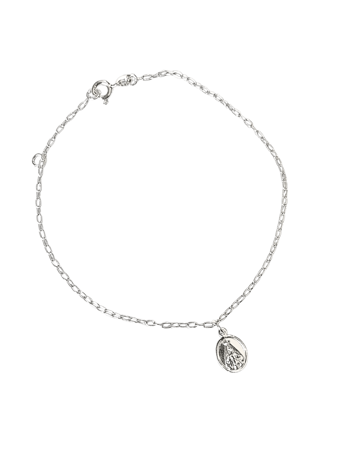 Pulseira Cadeada Nossa Senhora Aparecida em Prata de Lei 925-TerraCotta Arte Sacra