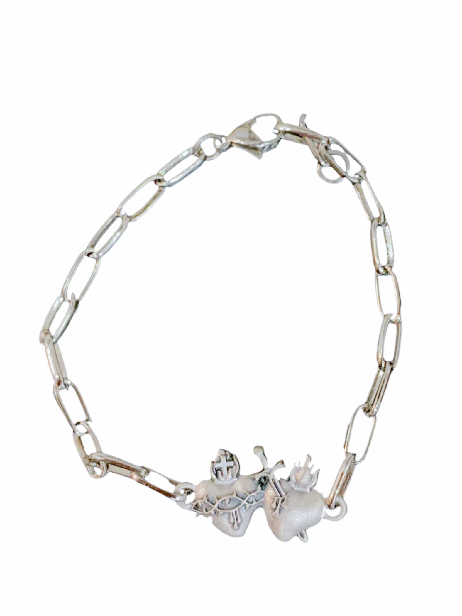 Pulseira Cadeia de Consagração Imaculado Coração de Maria e Sagrado Coração de Jesus-TerraCotta Arte Sacra