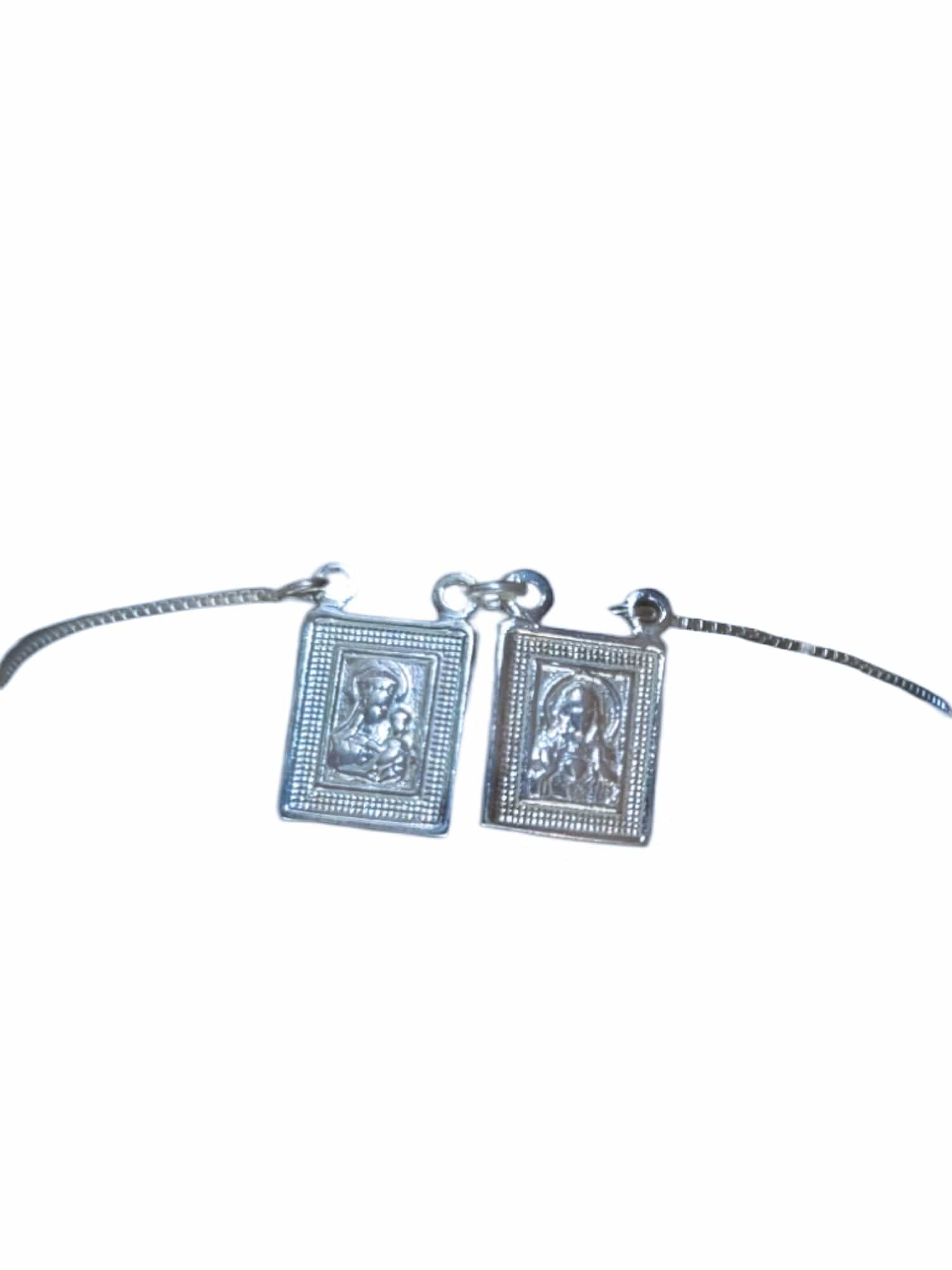 Pulseira Escapulário Nossa Senhora do Carmo e Sagrado Coração com Versículos em Prata de Lei 925-TerraCotta Arte Sacra
