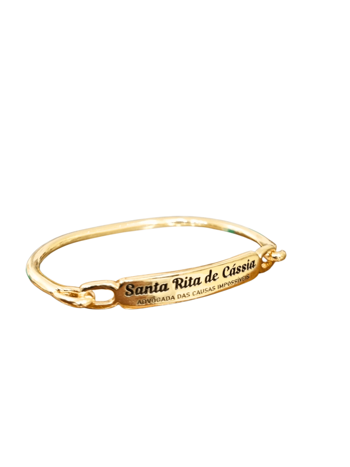 Pulseira Santa Rita de Cássia em Metal Dourada 6 cm-TerraCotta Arte Sacra