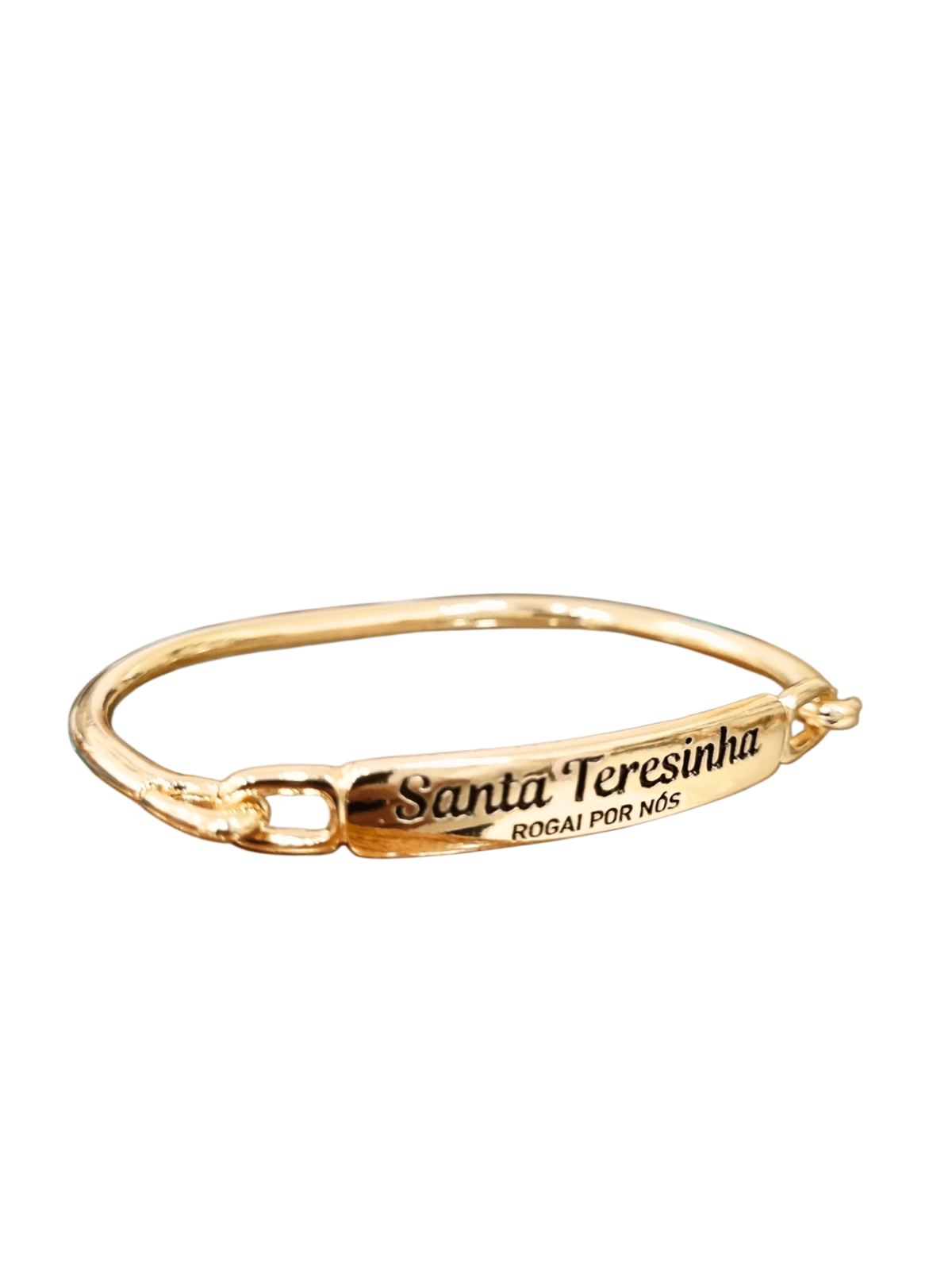 Pulseira Santa Terezinha em Metal Dourada 6 cm-TerraCotta Arte Sacra