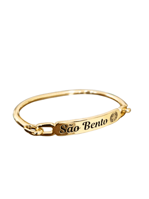 Pulseira São Bento em Metal Dourada 6 cm-TerraCotta Arte Sacra