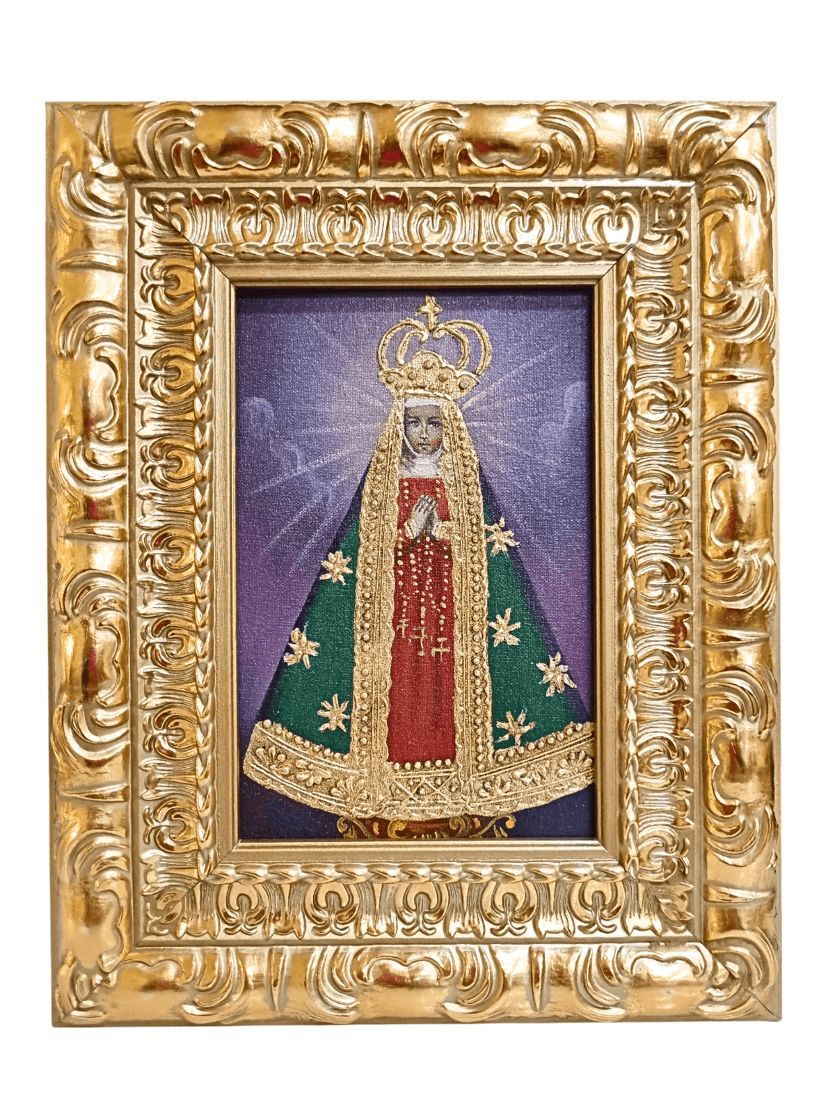 Quadro Cusquenho de Nossa Senhora Aparecida 23,5 cm x 18,5 cm-TerraCotta Arte Sacra