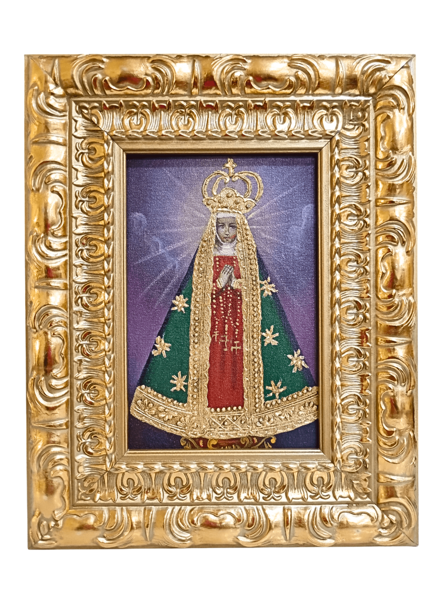 Quadro Cusquenho de Nossa Senhora Aparecida 23,5 cm x 18,5 cm-TerraCotta Arte Sacra