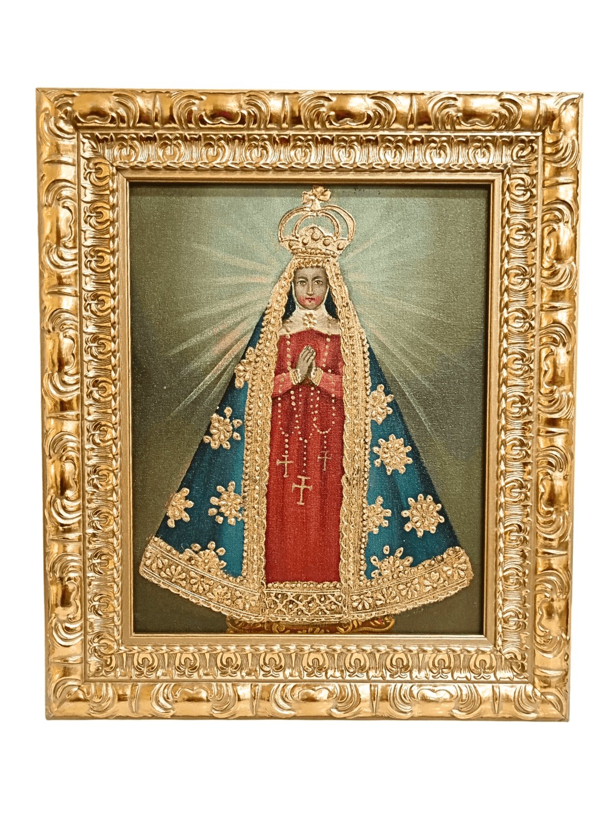 Quadro Cusquenho de Nossa Senhora Aparecida 35 cm x 19,5 cm-TerraCotta Arte Sacra